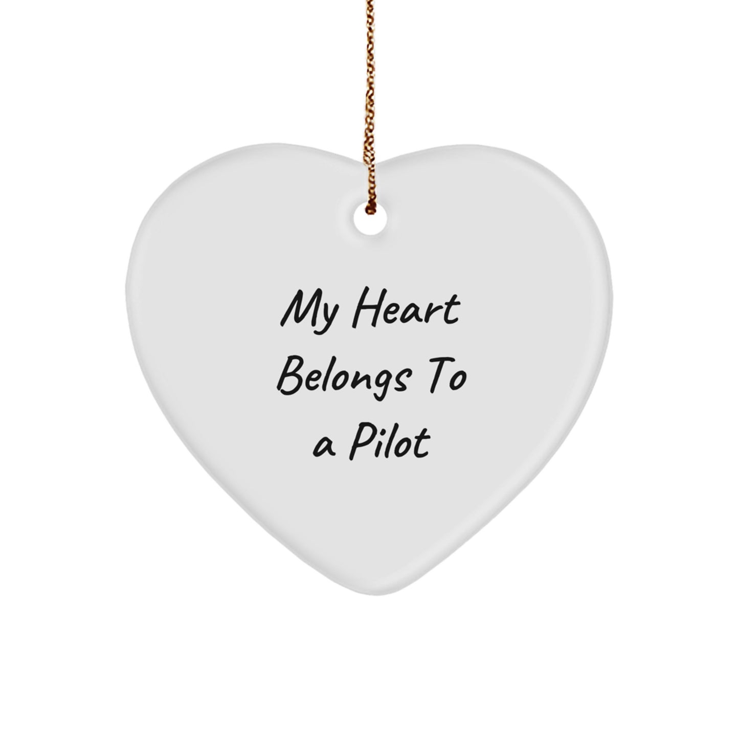 Pilot Gifts from - My Heart Belongs To A Pilot Heart Ornament for Christmas, Unique Present for Pilots, Friends, and Family - Image 1