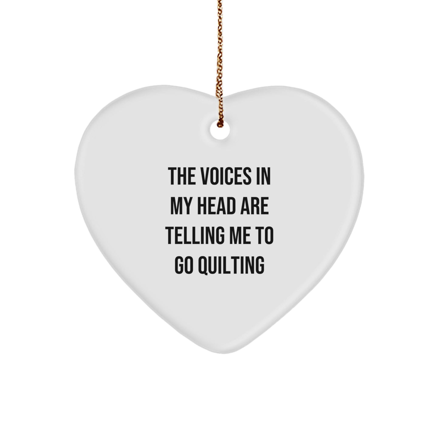 Quilting Heart Ornament Gifts from Friends for Quilting Enthusiasts, Funny Quote, Christmas Unique Gifts - Image 1
