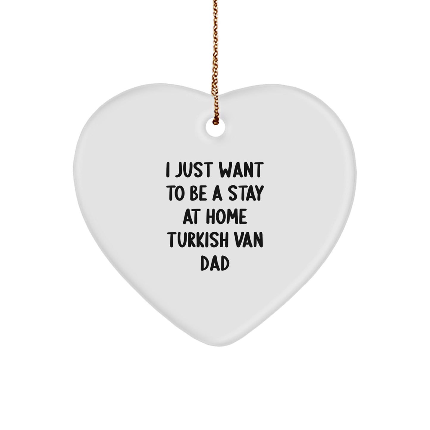 Turkish Van Cat Dad's Funny Heart Ornament Gift for Men from Family and Friends on Christmas - Image 1