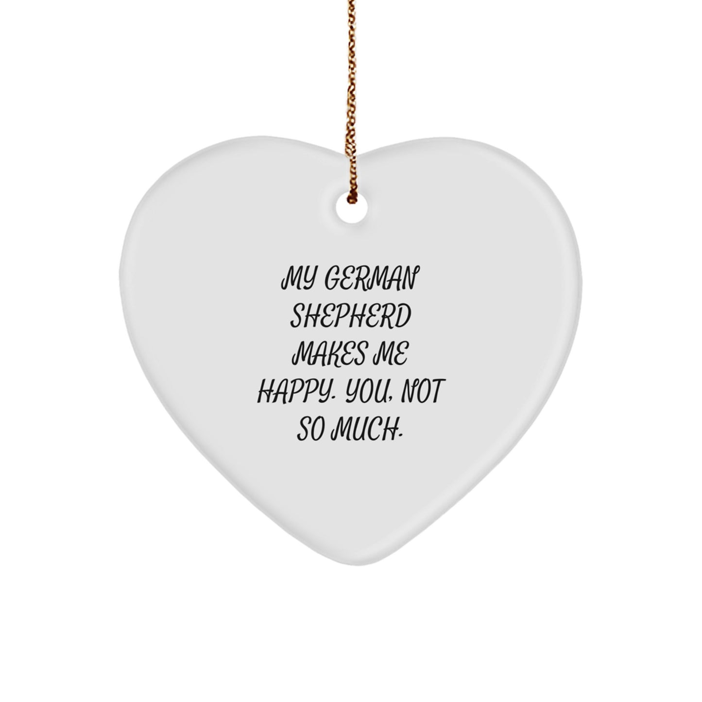 German Shepherd Dog Lovers Funny Heart Ornament Gifts from Men to Friends for Christmas - Image 1