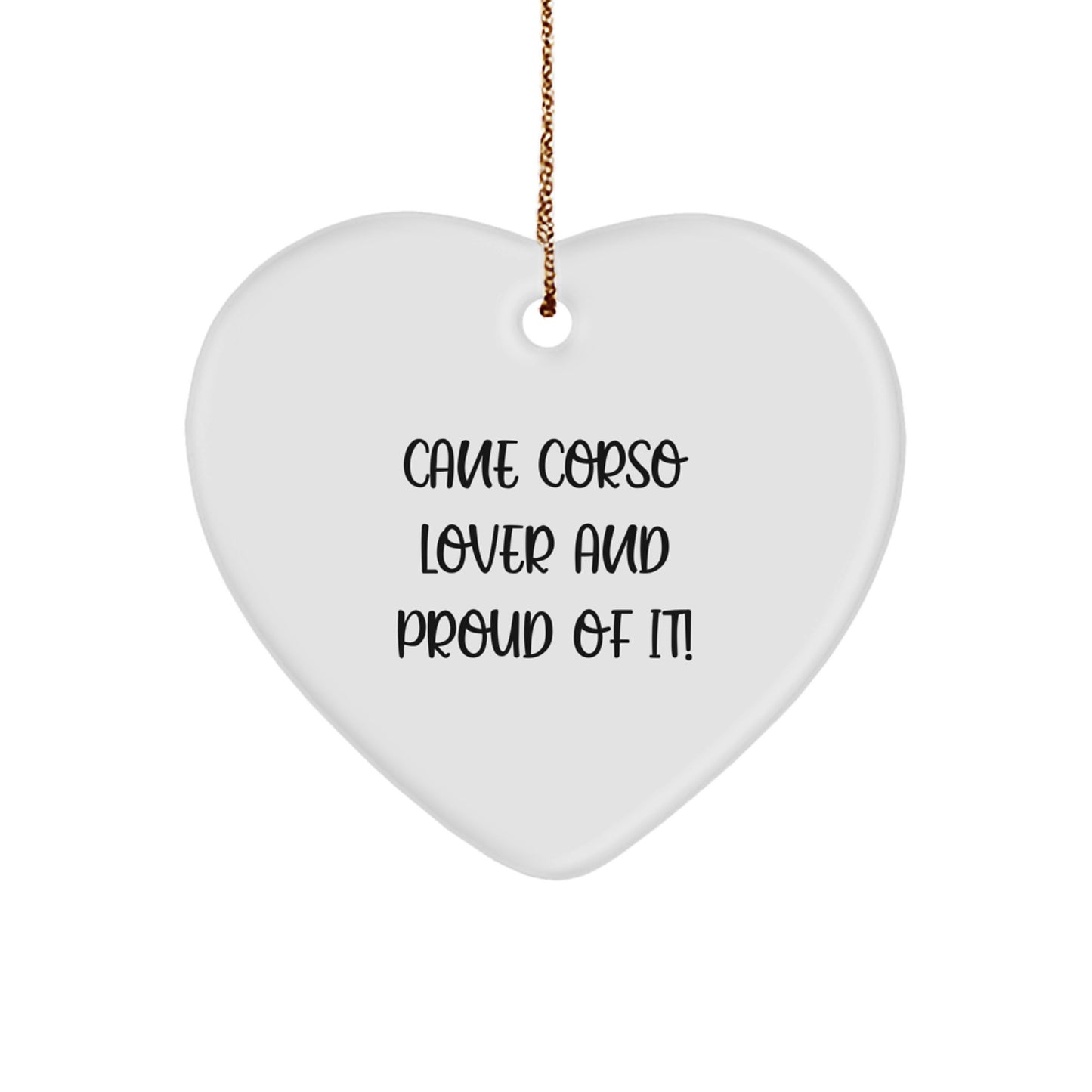 Cane Corso Dog Lover Gifts from Friends for Christmas Unique Heart Ornament - Image 1