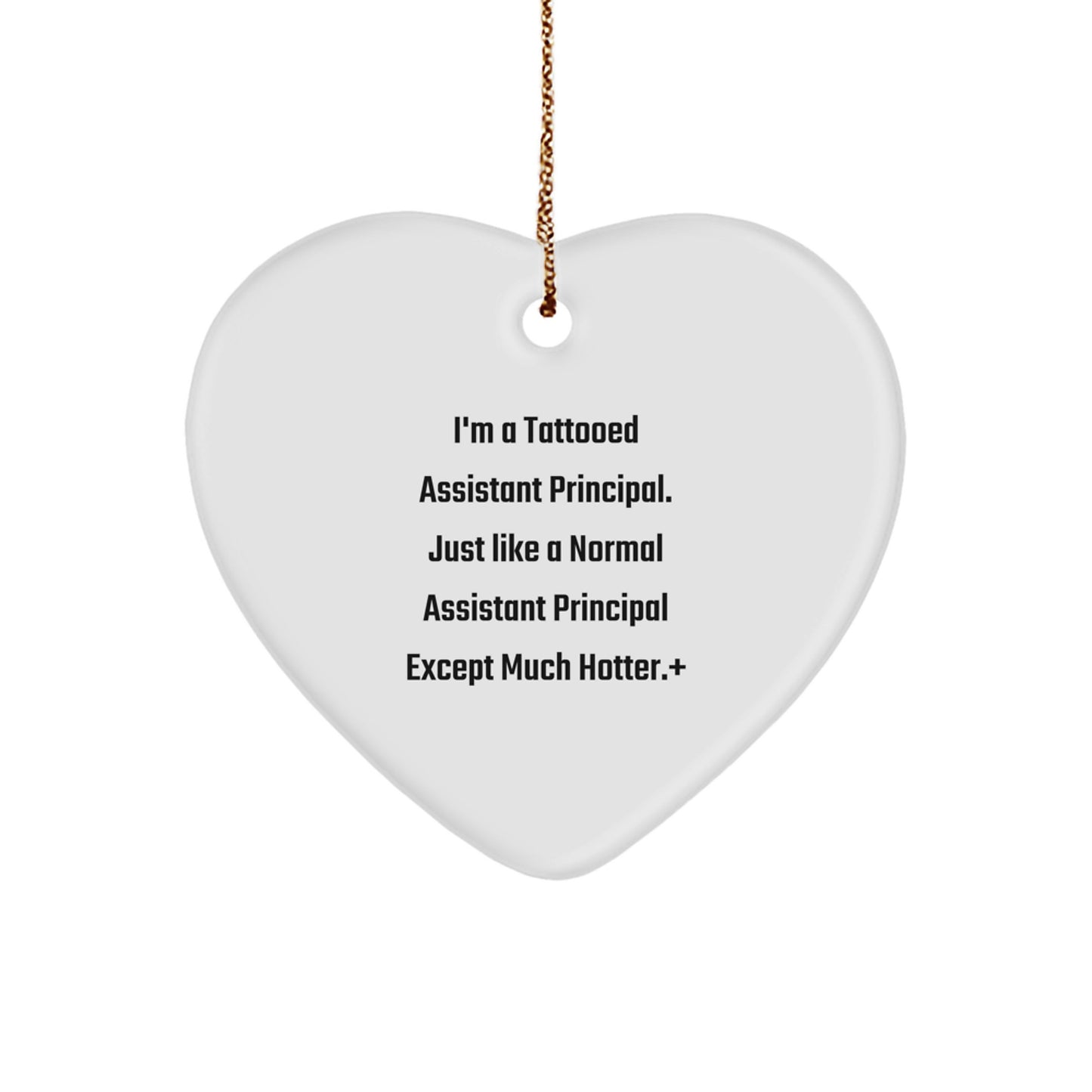 Funny Tattooed Assistant Principal Heart Ornament, Gifts from Men to Assistant Principals, Unique Christmas Unique Gifts - Image 1