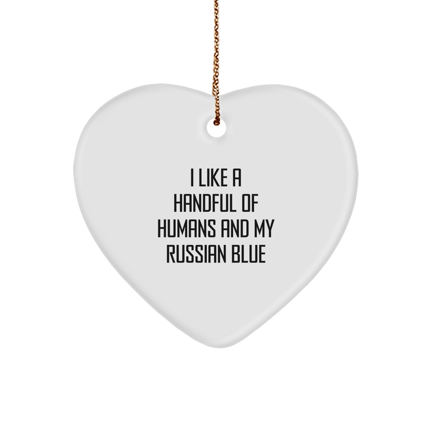 Russian Blue Cat Lovers Gifts from Friends - Heart Ornament for Men, Women, Family - Funny Quote Christmas Decoration - Image 1