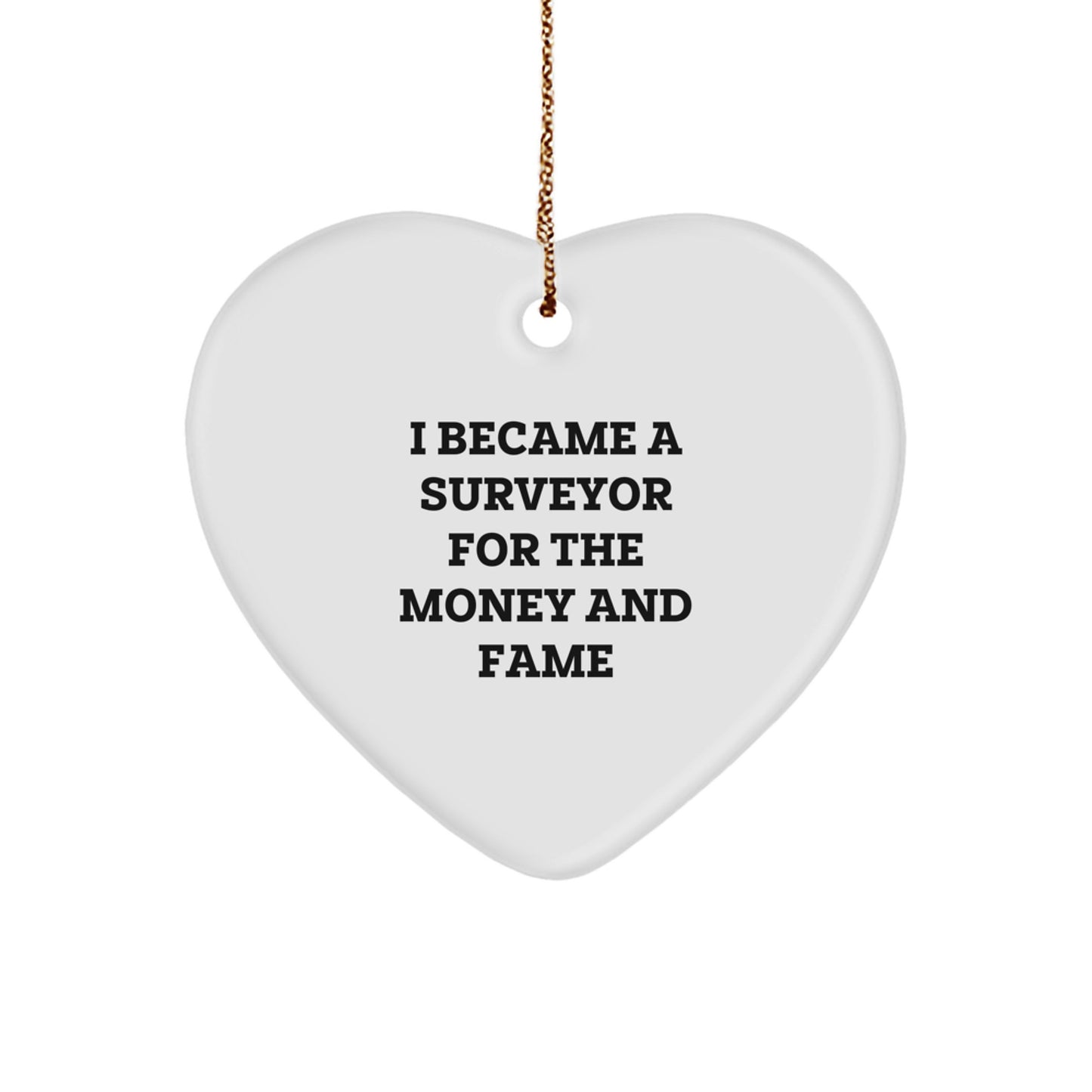 Surveyor Gifts for Friends, Christmas Unique Gifts from Men, Heart Ornament for Surveyor - Image 1