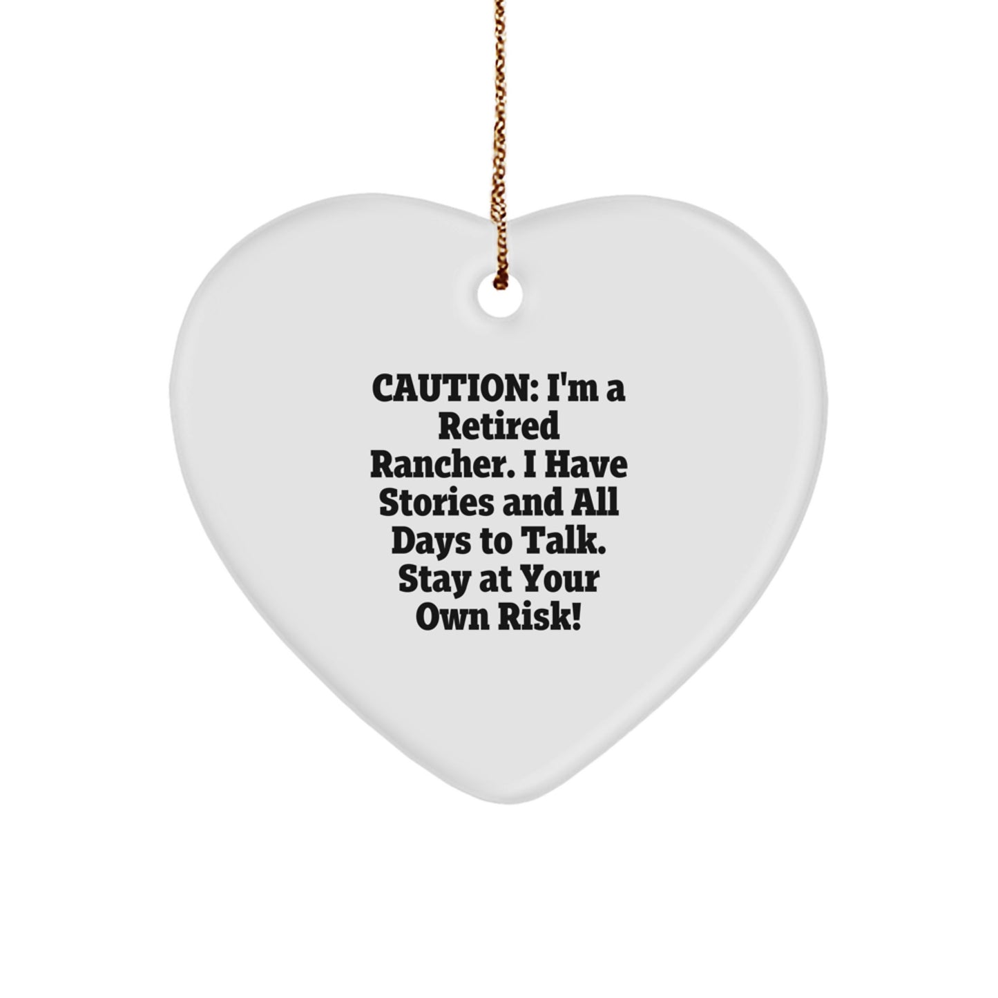 Cowboy Gifts from Friends for Rancher - Heart Ornament with Funny Quote, Christmas Unique Gifts - Image 1