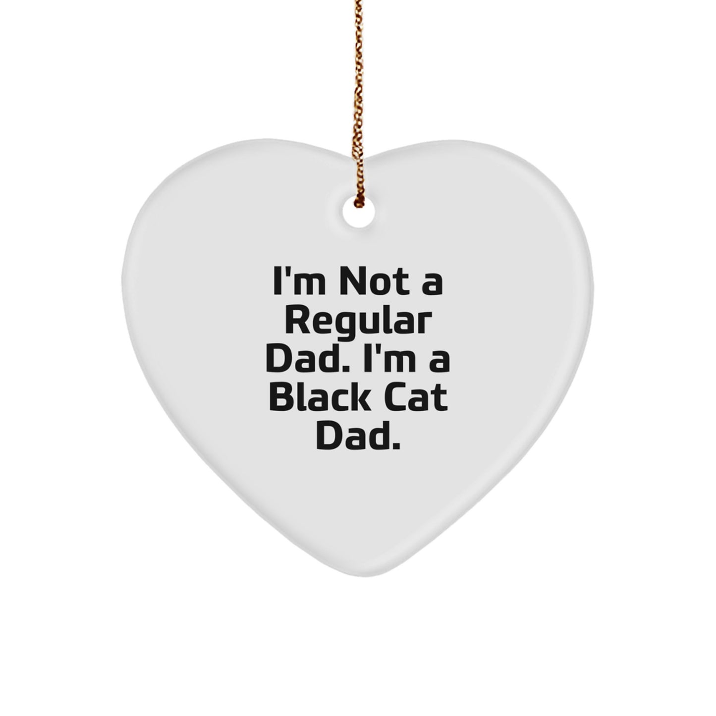 Funny Black Cat Dad Heart Ornament Gifts from Family for Christmas - Image 1