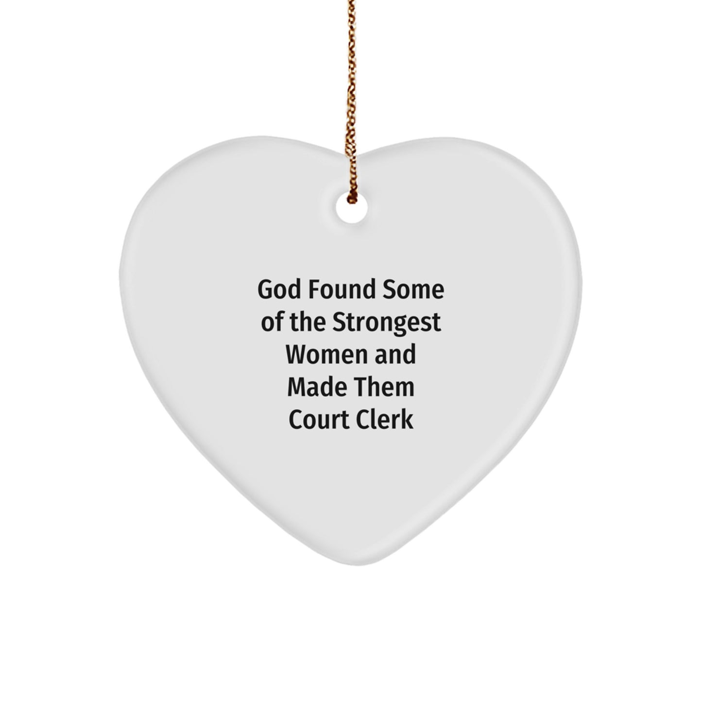 Court Clerk Gifts from Friends, Women, or Family - Inspirational Heart Ornament for Christmas - Image 1