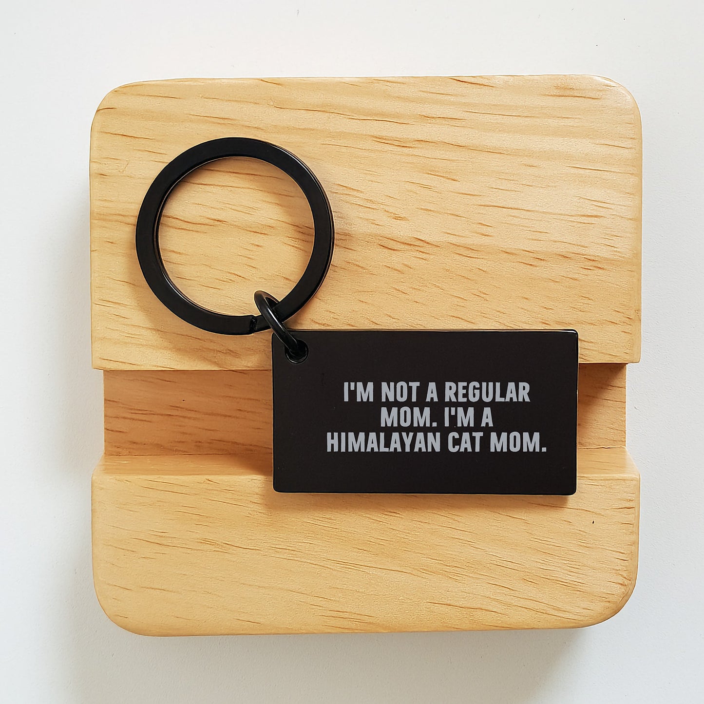 Himalayan Cat Mom Gifts from Friends Unique Keychain, Inspirational Quote for Graduation, 'I'm Not A Regular Mom. I'm A Himalayan Cat Mom.' Keychain, Black Color, Stainless Steel, 1.57 x 0.87 inches - Image 2
