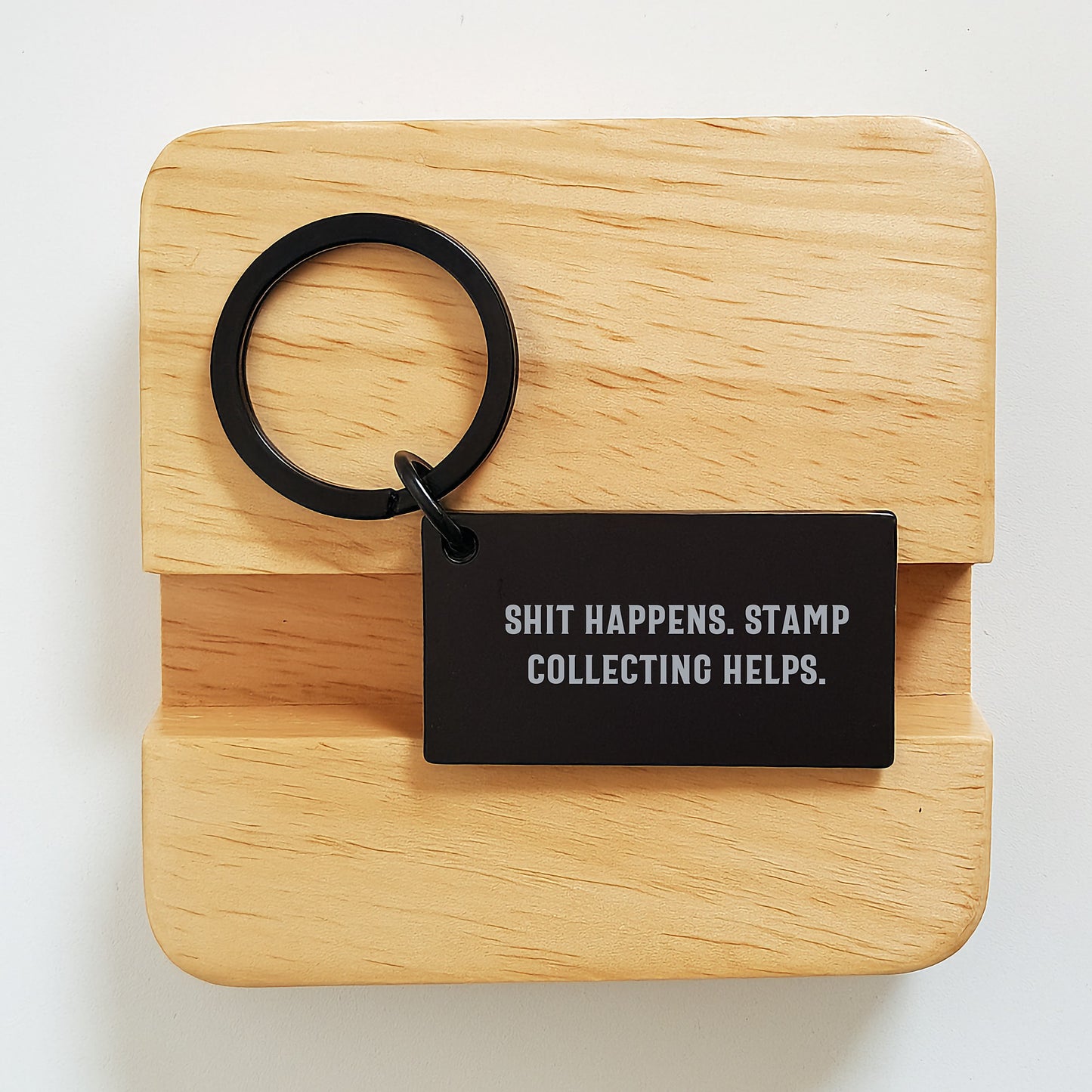 Unique Stamp Collecting Keychain Gifts from Friends, Funny Inspirational Quote for Graduation, Gifts for Stamp Collecting Enthusiasts, Stainless Steel Keychain with Engraved Message - Image 2