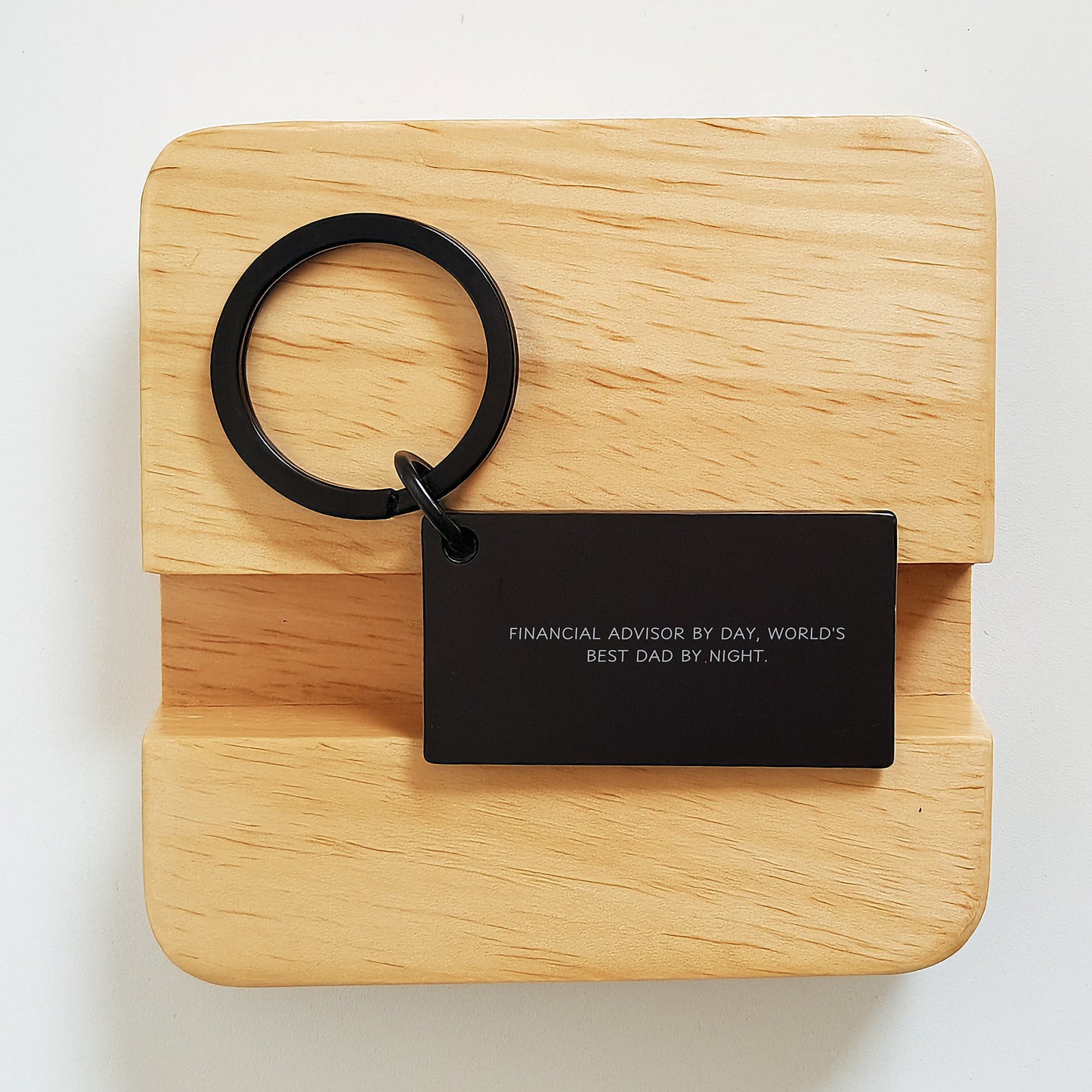 Financial Advisor Keychain, Funny Quote Gifts from Dad for Graduation, 'Financial Advisor By Day, World's Best Dad By Night.' - Image 2