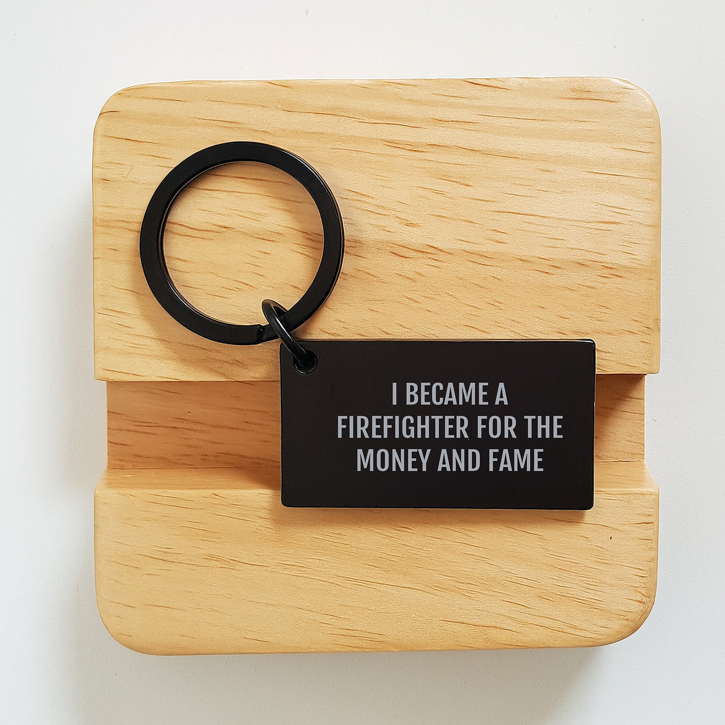 Firefighter Gifts for Men from I Became A Firefighter For The Money And Fame Funny Keychain, Birthday Unique Gifts for Firefighter Friends - Image 2