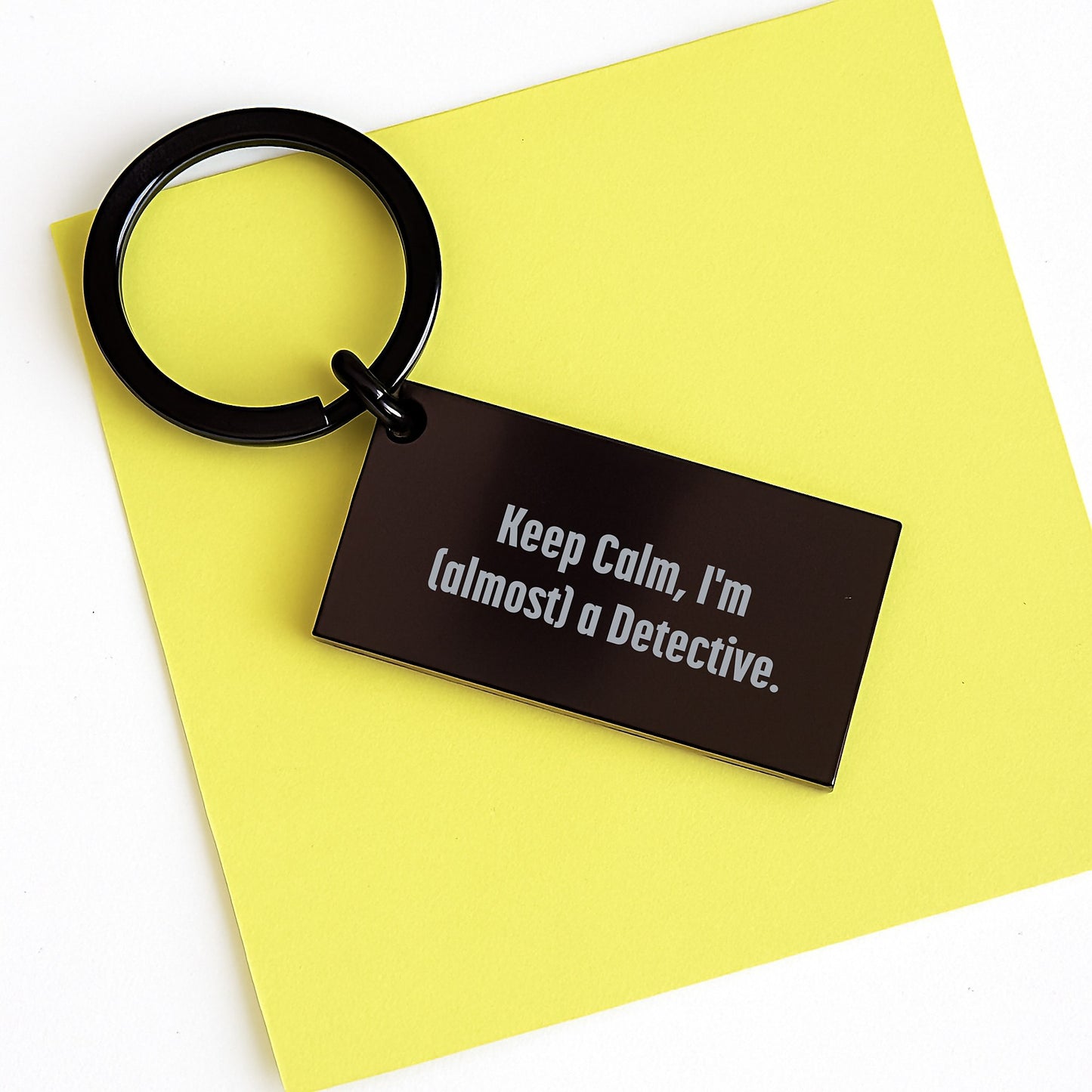 Funny Detective Keychain Gifts from Friends for Graduation Keep Calm I'm Almost a Detective - Image 3