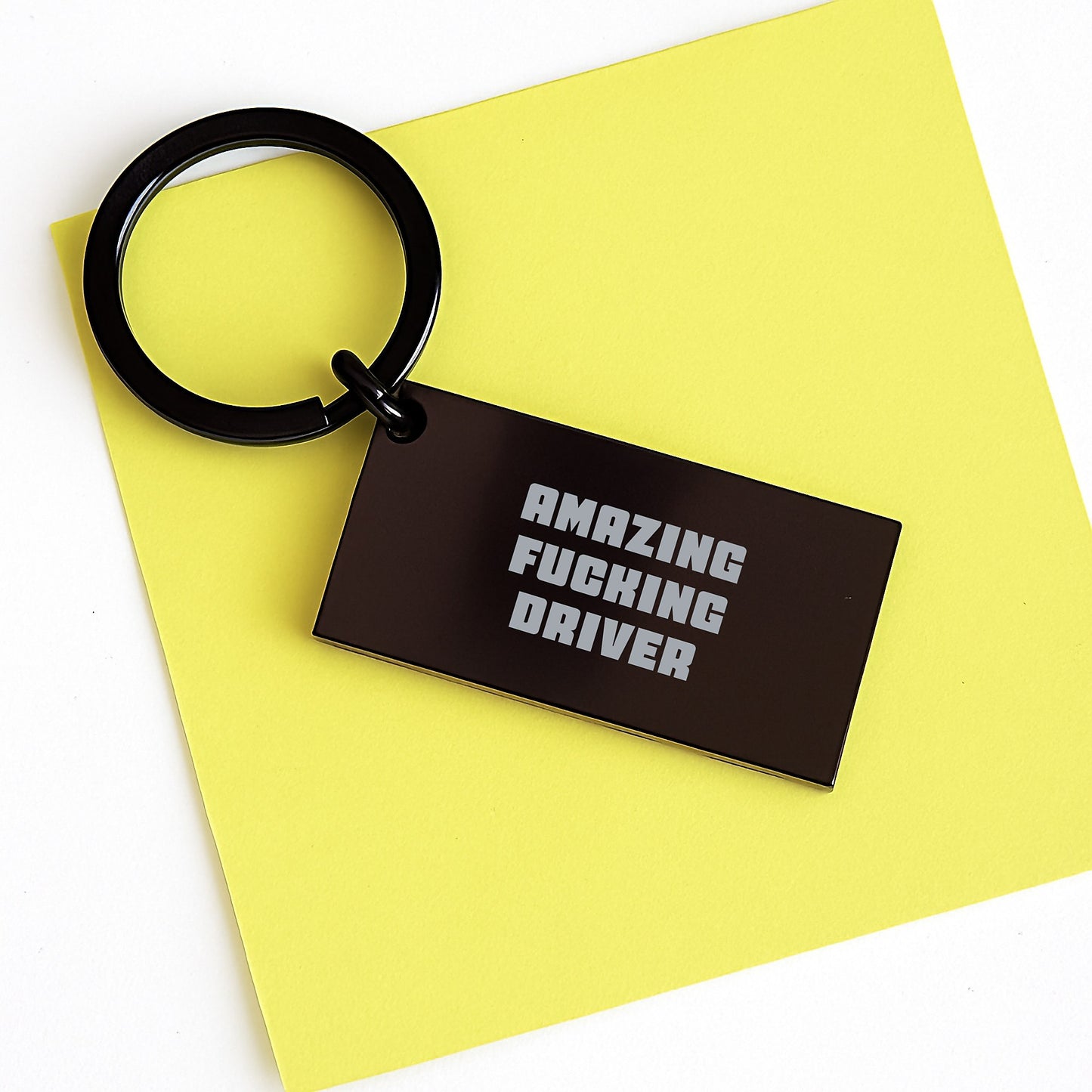 Funny Driver Gifts for Men - Keychain with Engraved Message, Black Stainless Steel, Perfect Graduation Present from Friends - Image 3