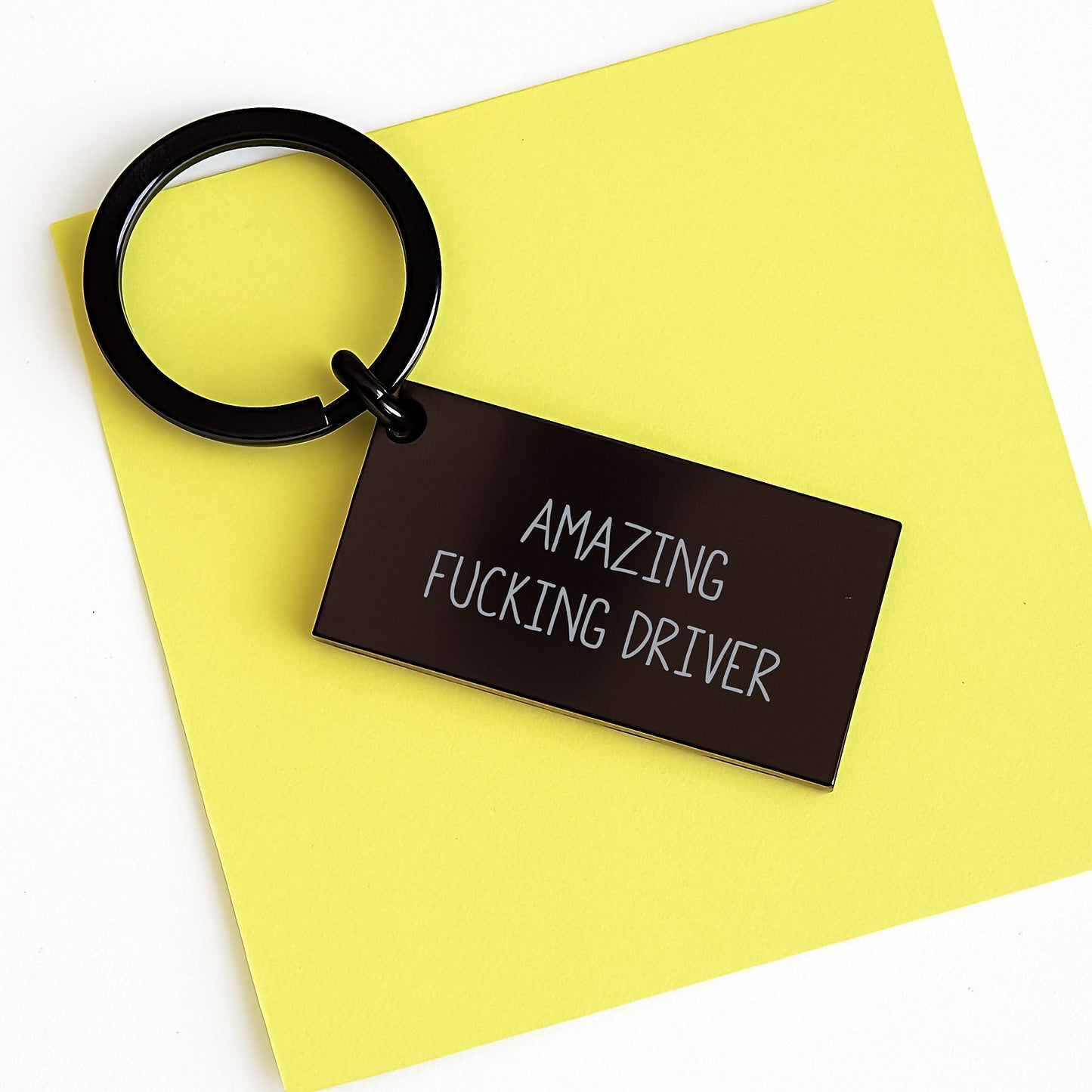 Funny Driver Keychain Gifts from Friends, Unique Graduation Presents for Men, 'Amazing F--king Driver' Engraved Stainless Steel Key Ring - Image 3