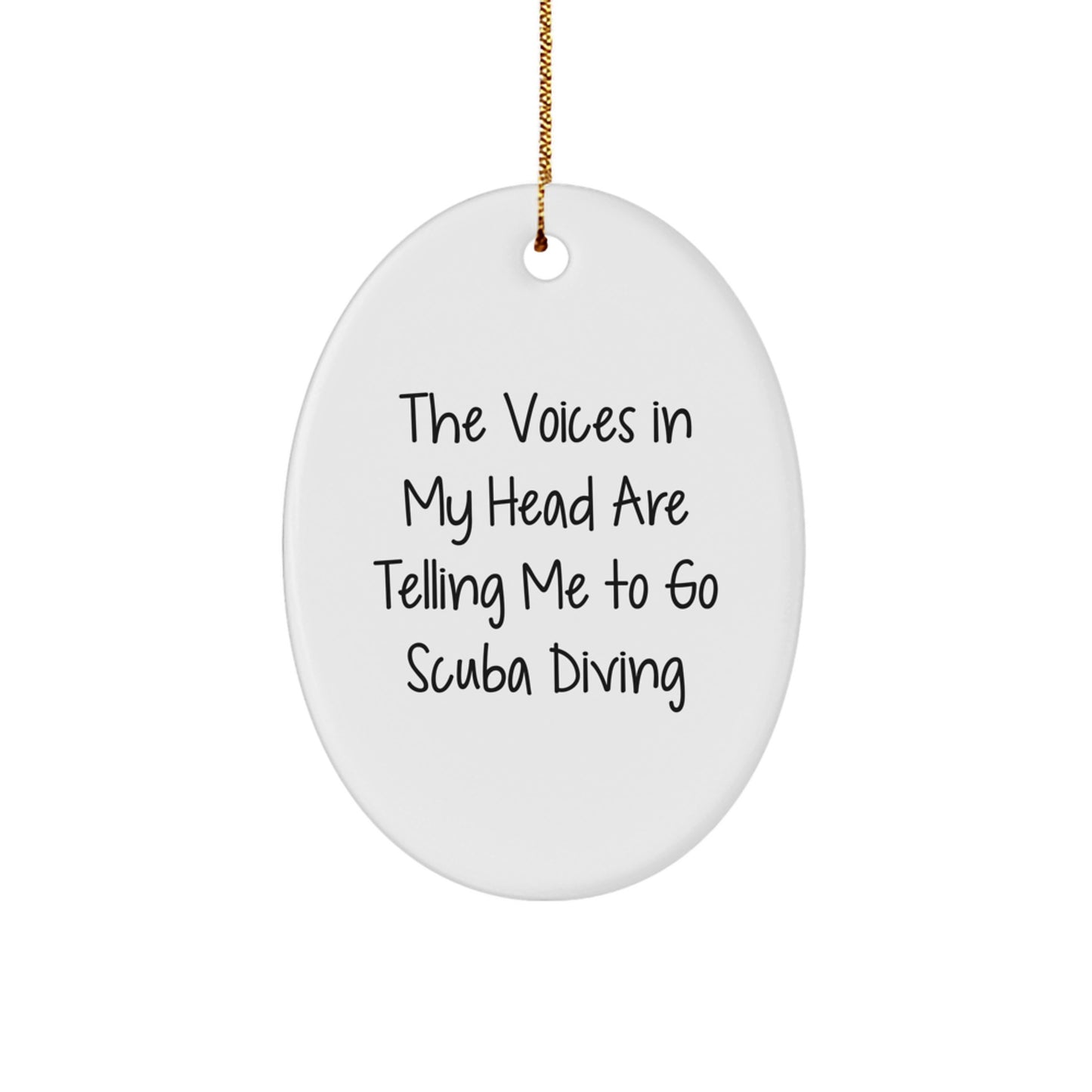 Funny Scuba Diving Oval Ornament Gifts from Family to Scuba Diving Friends for Christmas - Image 1