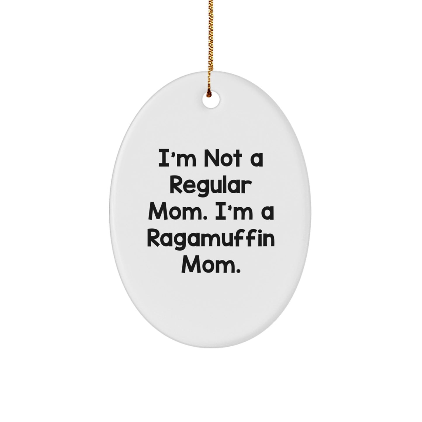 Ragamuffin Cat Moms, This Funny Oval Ornament is Gifts from Men to Friends, Perfect for Christmas Unique Gifts - Image 1