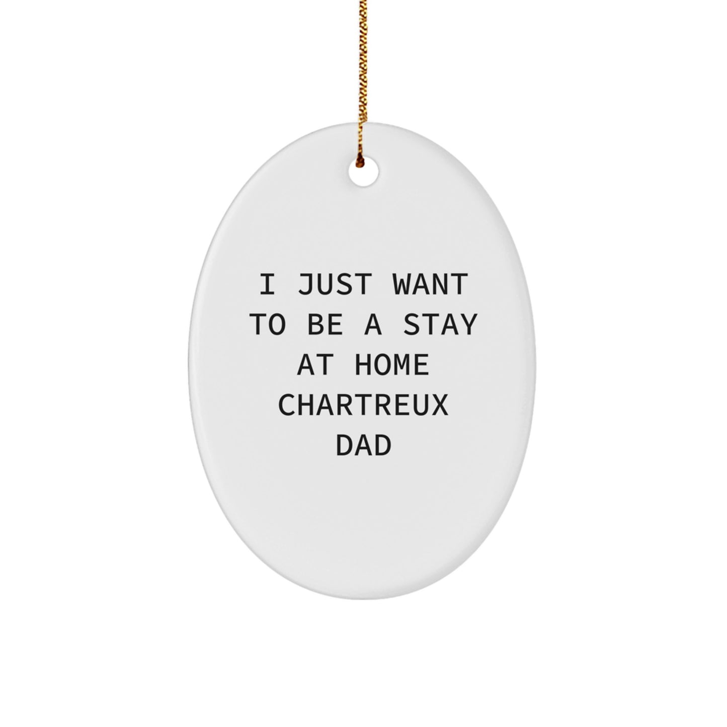 Funny Chartreux Cat Dad Gifts from Men to Friends for Christmas Unique Oval Ornaments - Image 1