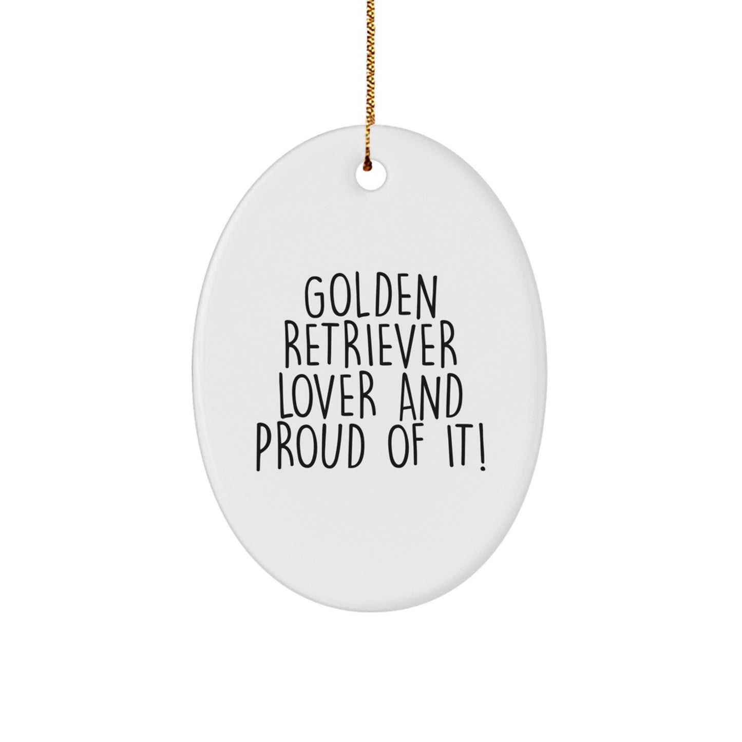 Golden Retriever Dog Lovers Gifts from Friends and Family for Christmas Unique Oval Ornament - Image 1