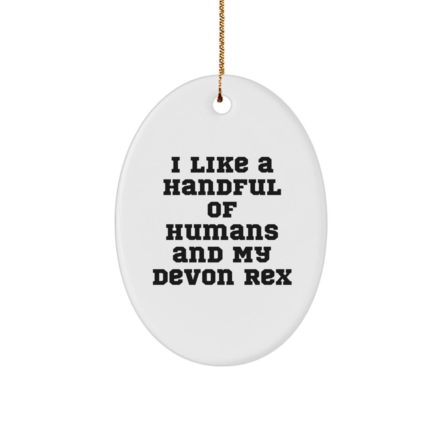 Devon Rex Cat Lovers Gifts from Friends - Funny Quote Oval Ornament for Christmas, Gifts for Men, Women, Family, and Friends - Image 1