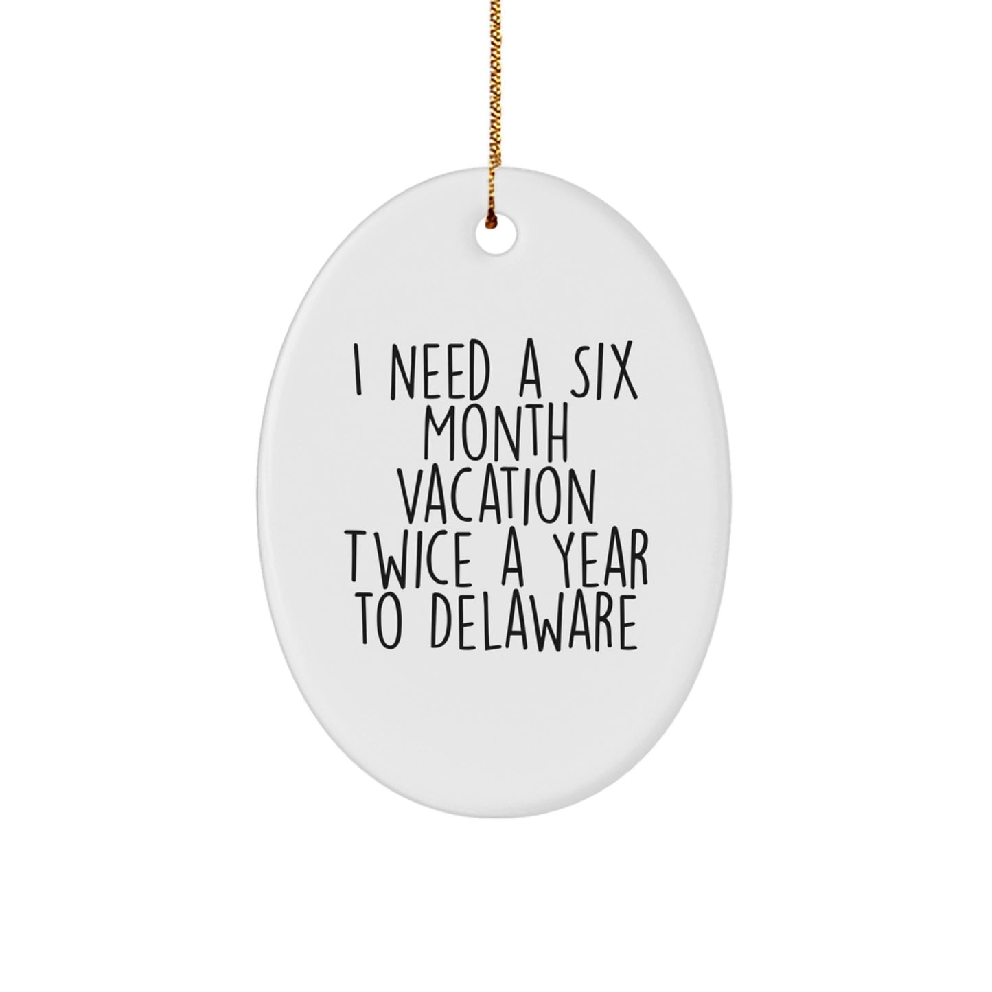 Delaware Lovers' Joke Oval Ornament Gifts from Family, Friends, or Coworkers - Image 1