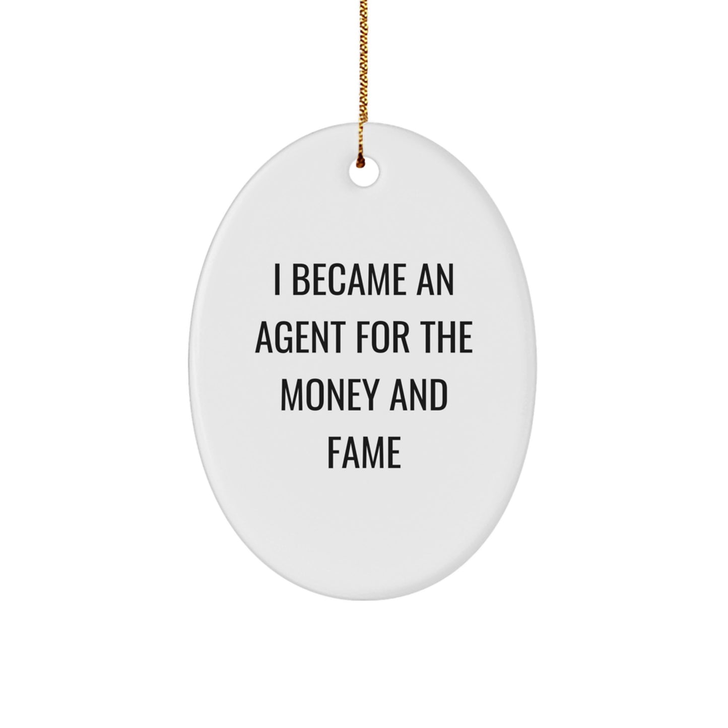 Agent Gifts for Men, Funny Oval Ornament Quote, Christmas Unique Agent Ornament Gifts from Family, Friends and Coworkers - Image 1