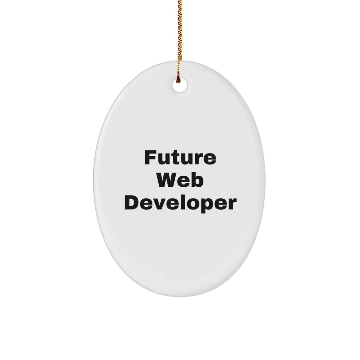 Funny Web Developer Gifts for Men, Oval Ornament with 'Future Web Developer' Quote, Christmas Unique Gifts from Family - Image 1