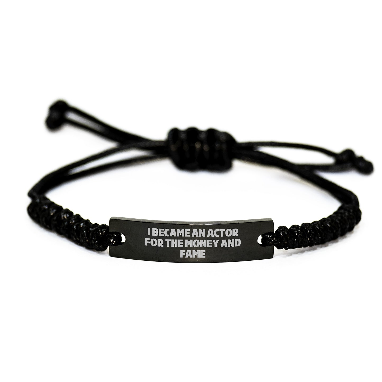 Funny Actor Gifts, I Became An Actor For The Money And Fame Rope Bracelet, Gifts from Family, for Actor Graduation - Image 1