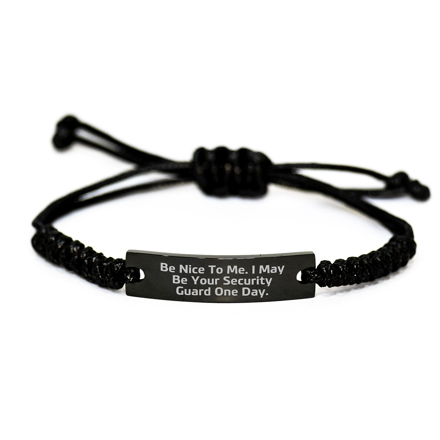 Security Guard Rope Bracelet, Funny Quote Gift for Men, Gifts from Friends, Graduation Unique Gifts - Image 1