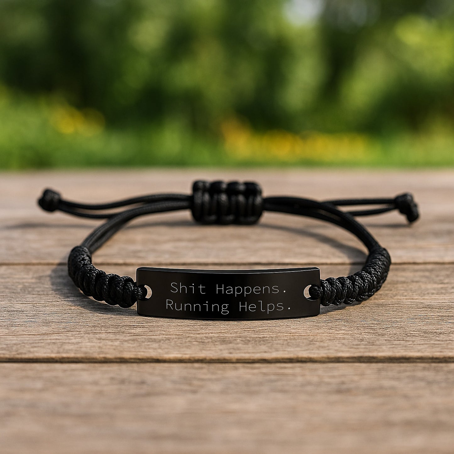 Funny Running Gifts from Friends - Inspirational Rope Bracelet for Running Enthusiasts - Shit Happens. Running Helps. - Graduation Unique Gifts for Men and Women - Image 2