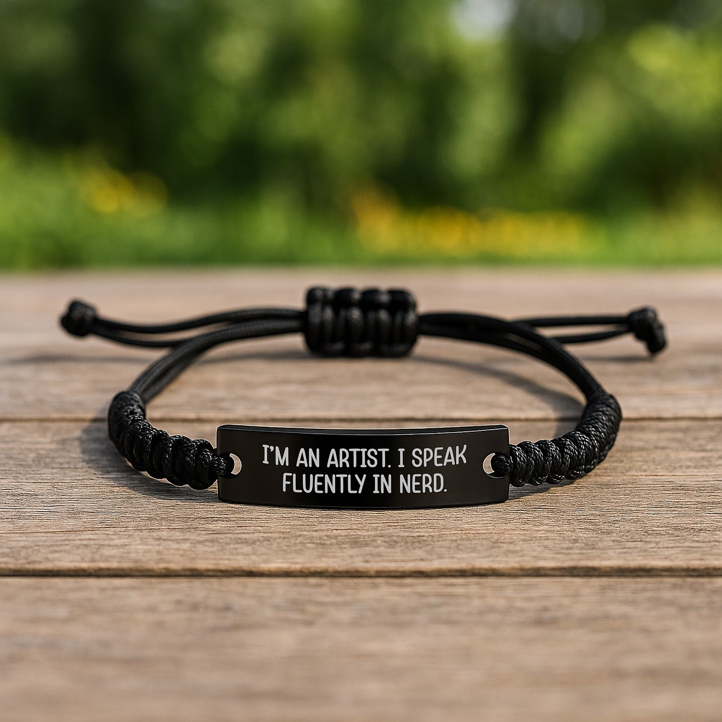 Funny Artist Gifts - I'm An Artist. I Speak Fluently In genius. Black Rope Adjustable Birthday Unique Gift from Friends, Family, Coworkers - Image 2