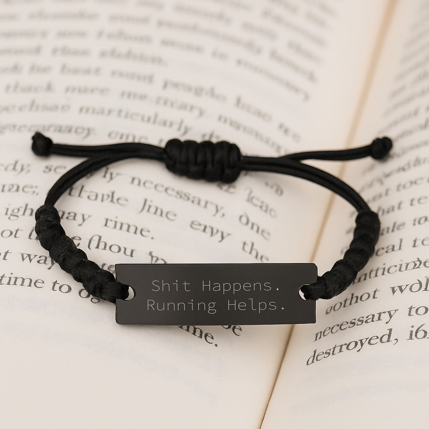 Funny Running Gifts from Friends - Inspirational Rope Bracelet for Running Enthusiasts - Shit Happens. Running Helps. - Graduation Unique Gifts for Men and Women - Image 3