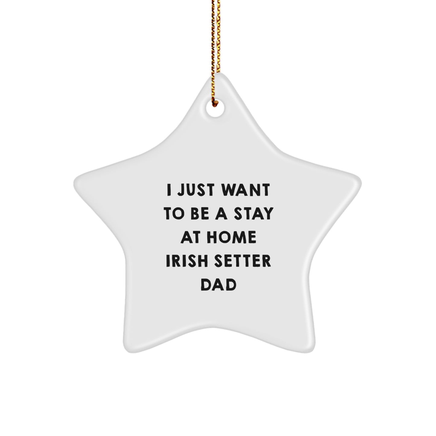 Irish Setter Dad's Christmas Wish, 'I Just Want To Be A Stay At Home Irish Setter Dad' Gifts, Star Ornament for Men, Women, Friends, Family - Image 1