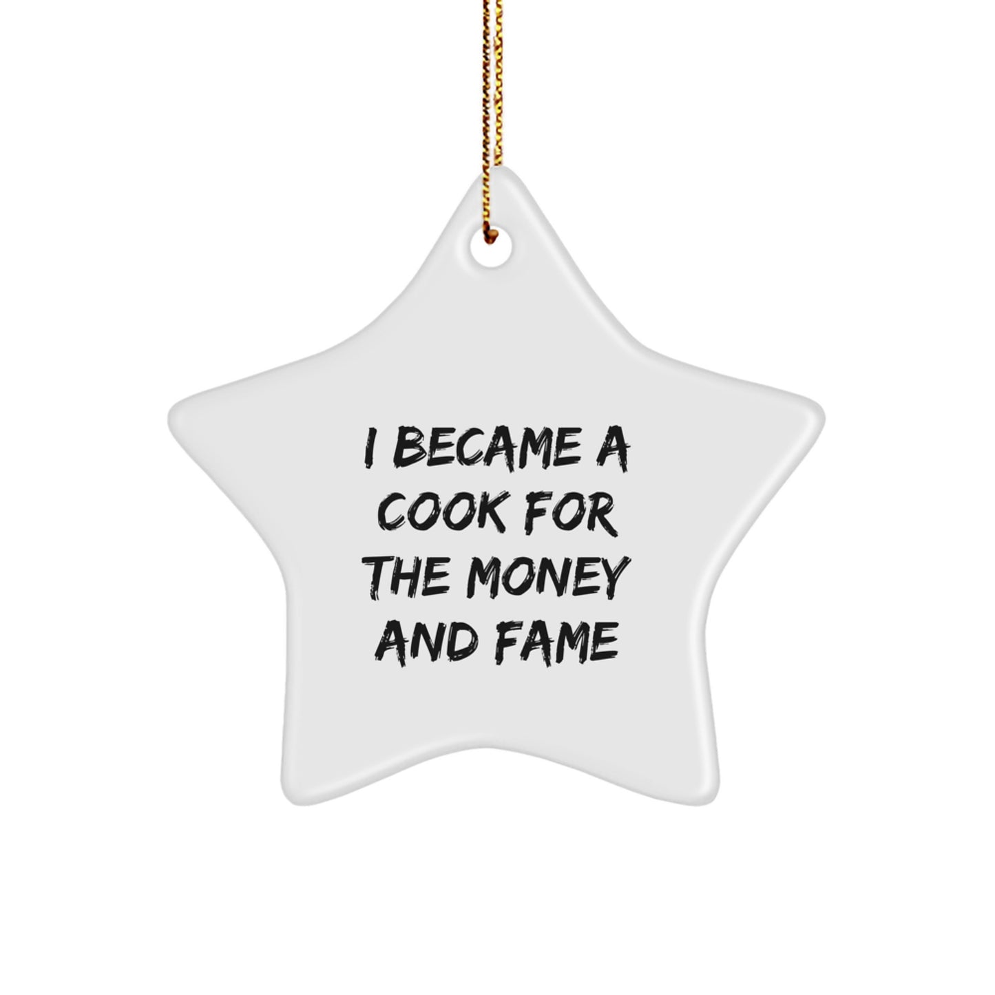 Cook Star Ornament, Gifts from Friends for Cook, Funny Quote, Christmas Unique Gifts for Men - Image 1
