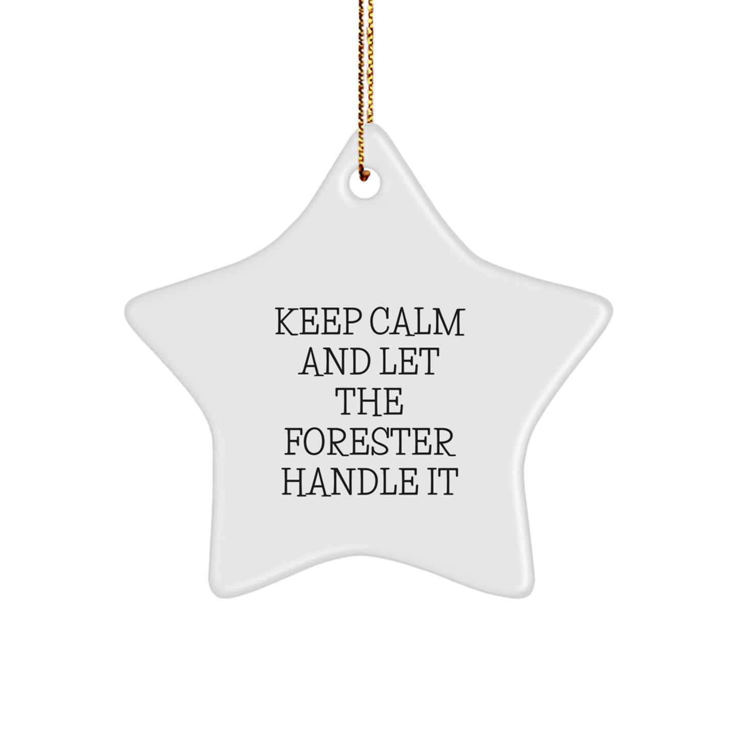 Forester Gifts from Men to Friends with Funny Star Ornament, 'Keep Calm And Let The Forester Handle It', Christmas Unique Gifts - Image 1