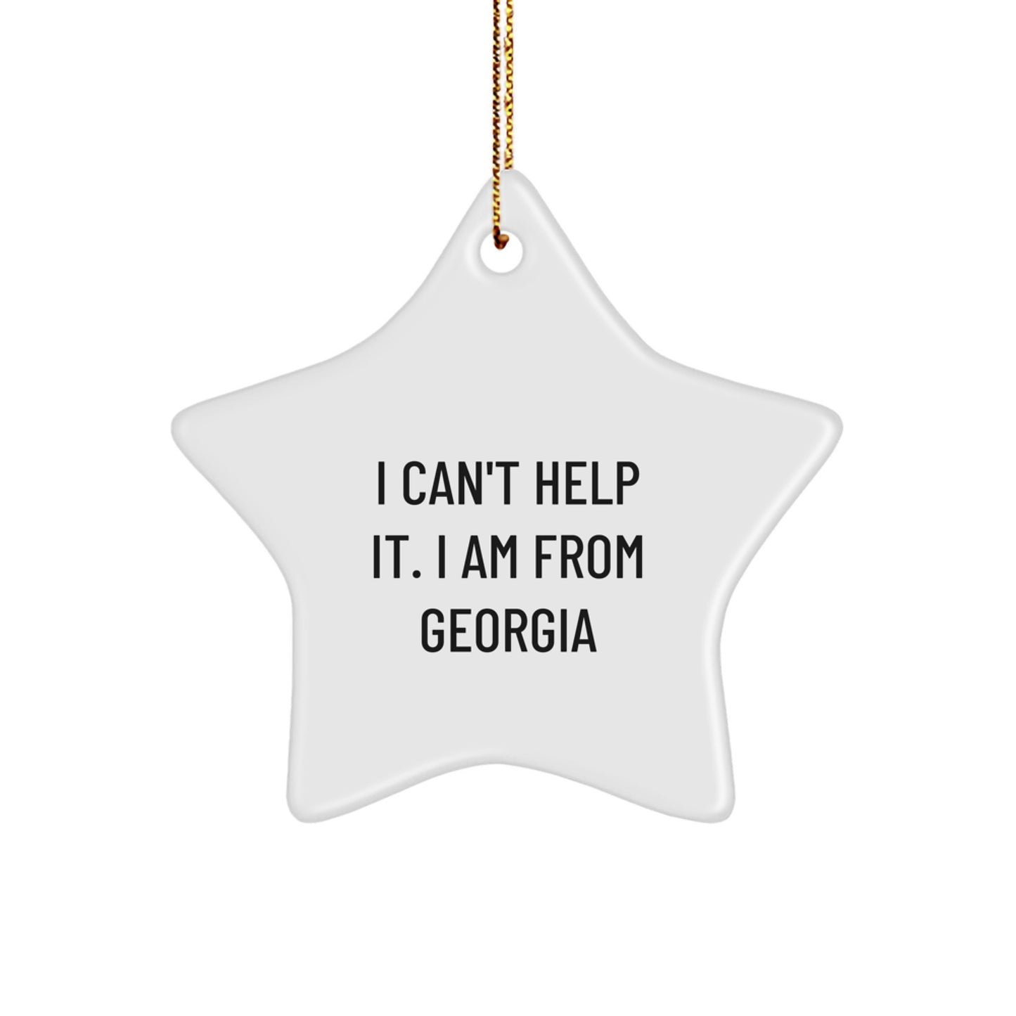 Funny Georgia Quotes Star Ornament Gifts for Friends Family from Georgia, Unique Christmas Star Ornament for Men, Women, Coworkers - Image 1