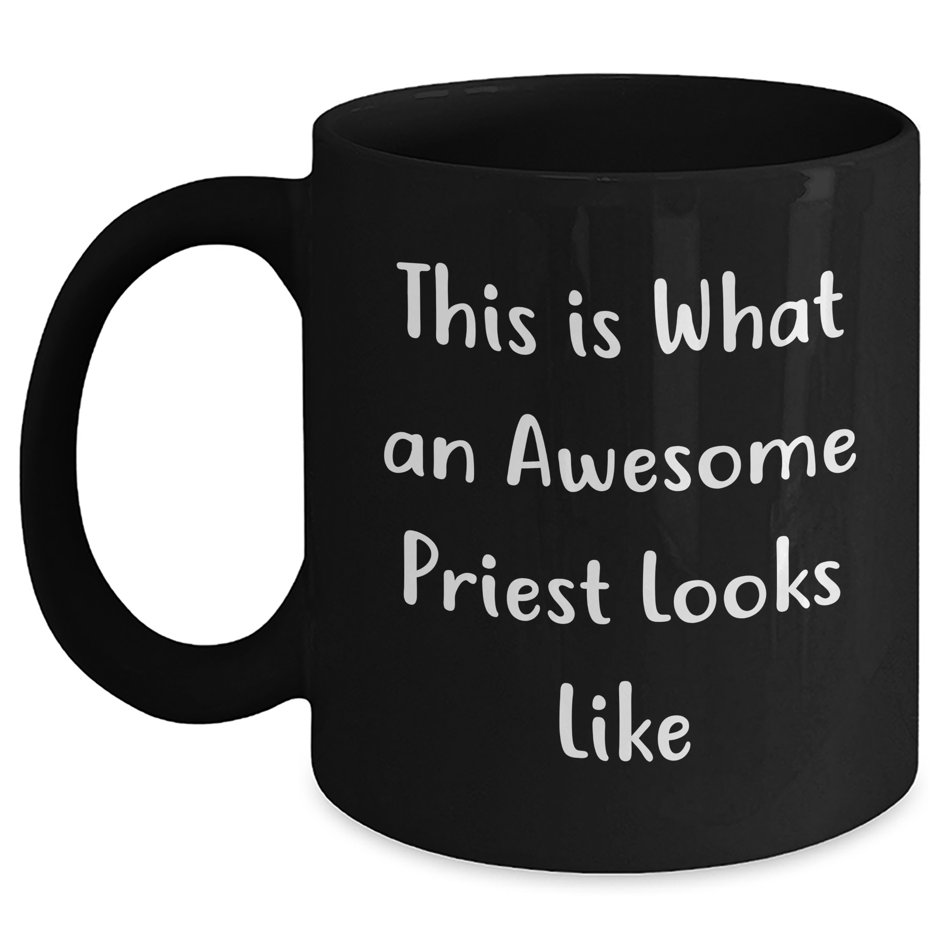 Funny Priest Gifts - This Is What An Awesome Priest Looks Like Black Coffee Mug for Father's Day Unique Gifts from Men - Main