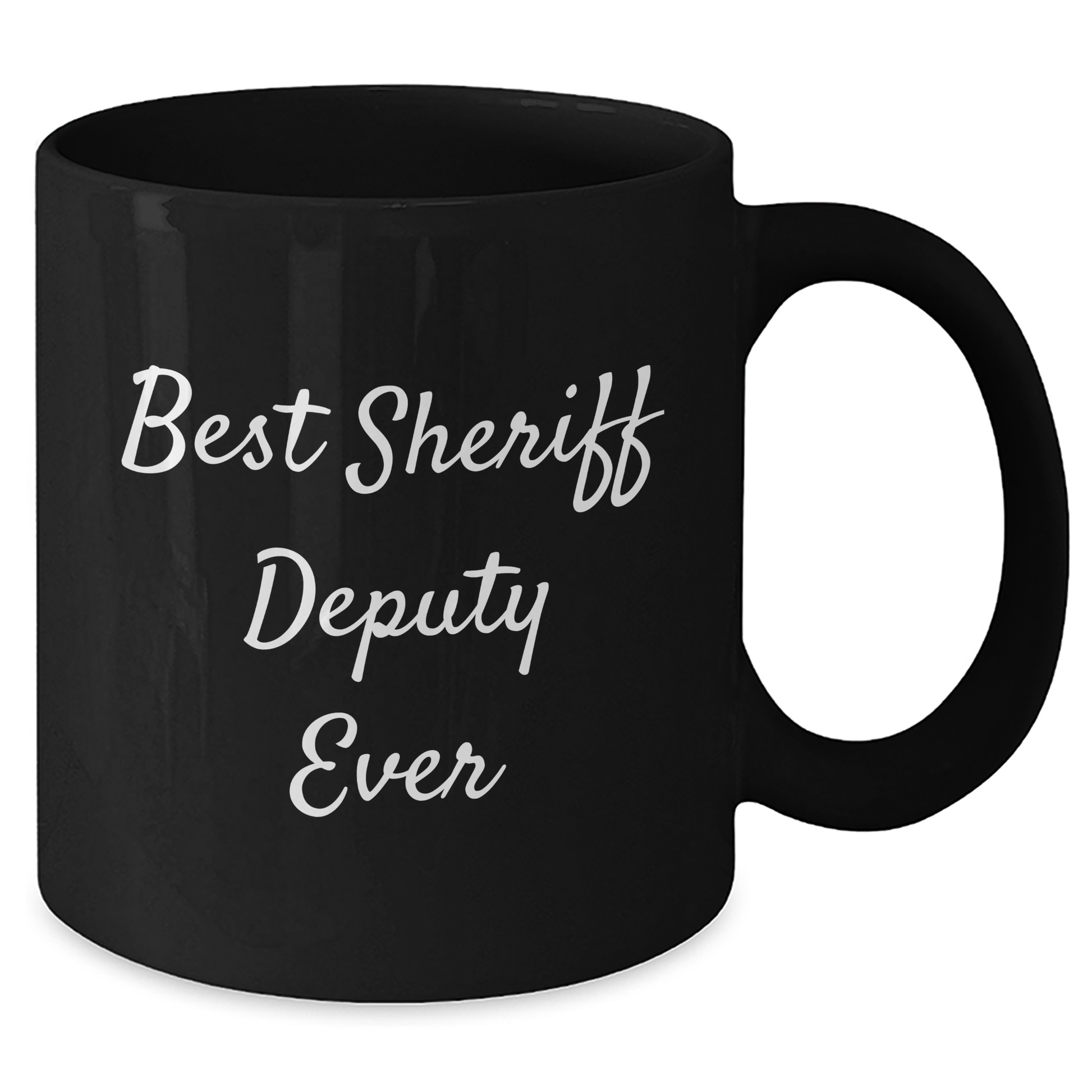 Funny Sheriff Deputy Gifts for Men, Black Coffee Mug 'Best Sheriff Deputy Ever', Unique Father's Day Unique Gifts from Friends - Additional