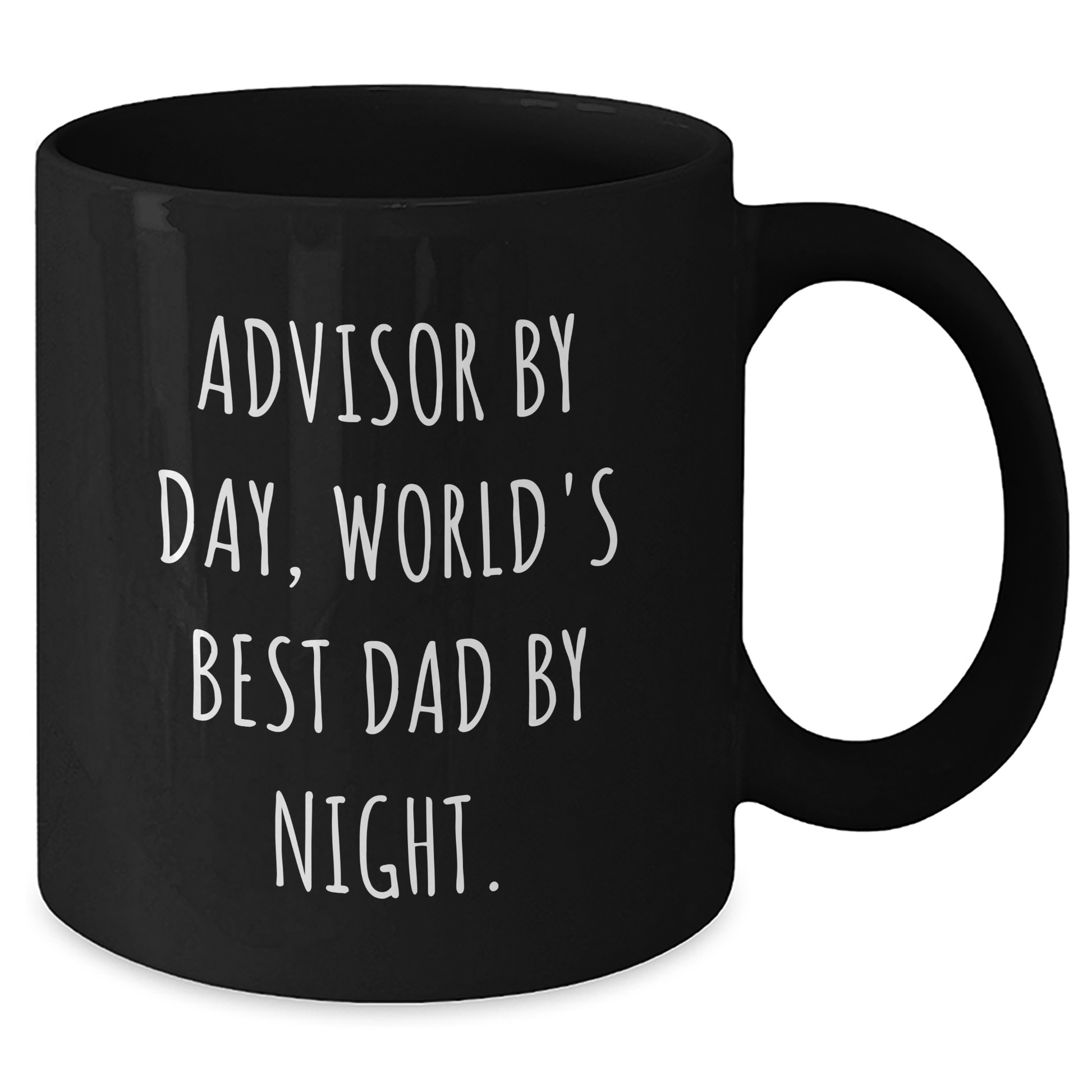 Funny Advisor Gifts for Father's Day - 'Advisor By Day, World's Best Dad By Night.' Black Coffee Mug - Additional