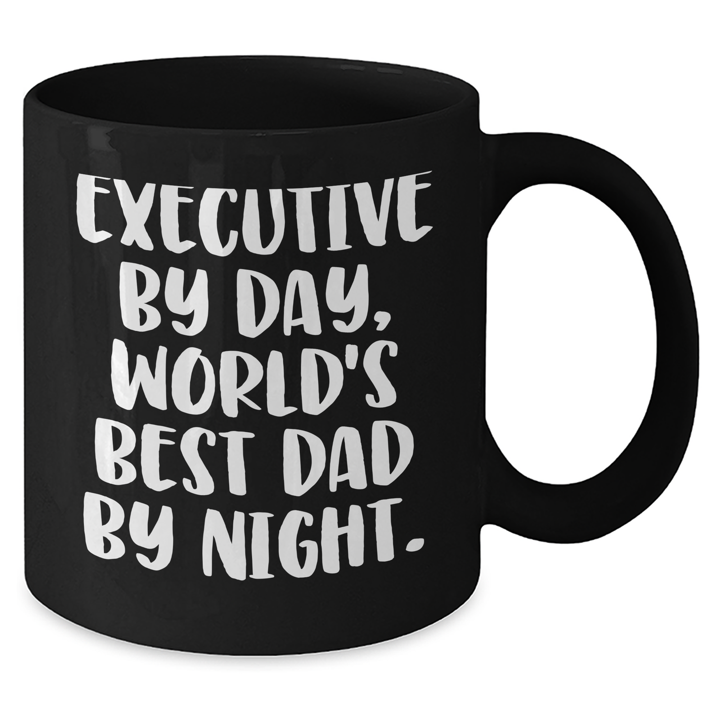 Executive Humor Gifts from Men to Best Dad Ever, World's Best Dad By Night Black Coffee Mug - Additional