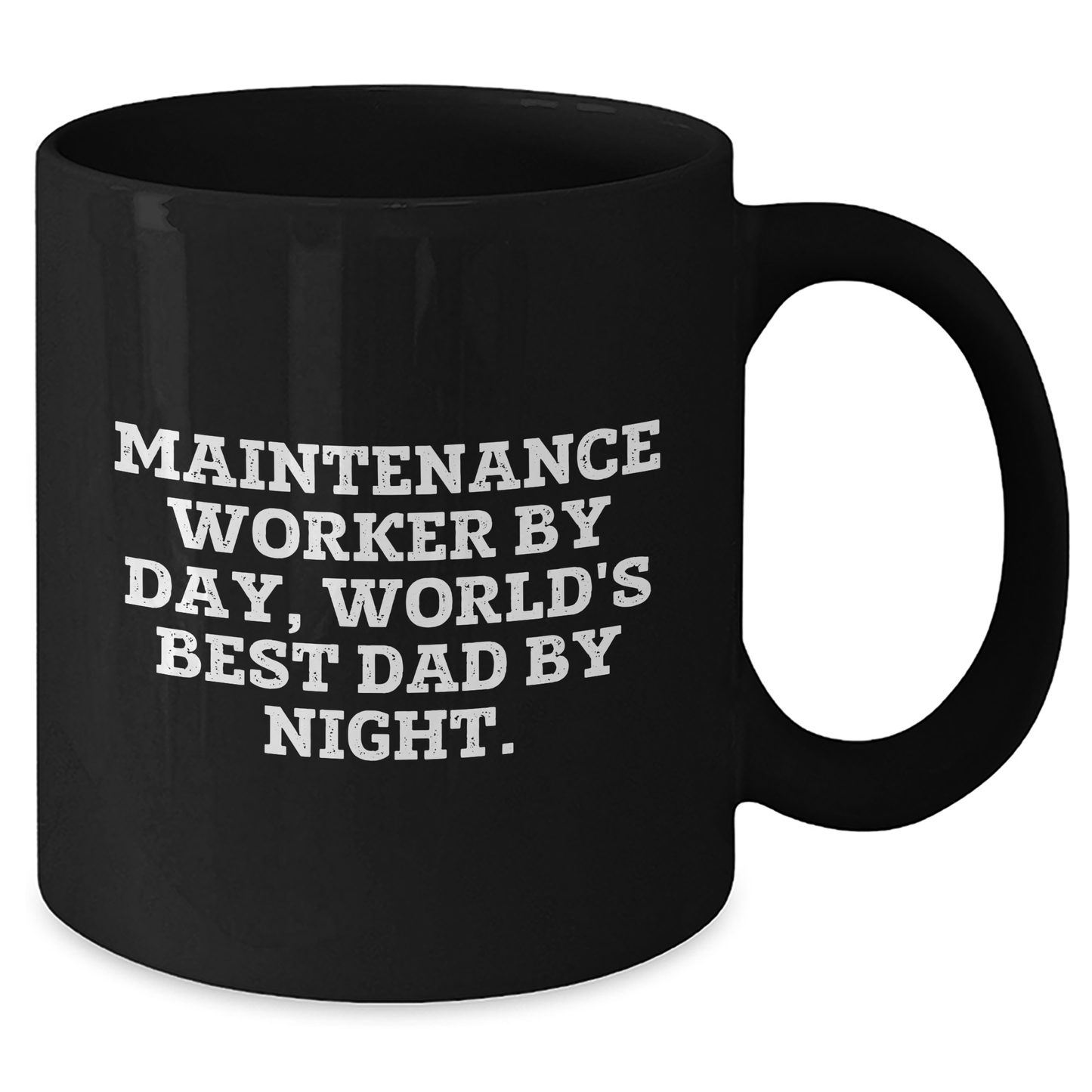 Funny Maintenance Worker Gifts By Day, World's Best Dad By Night Black Coffee Mugs for Maintenance Worker, Unique Father's Day Unique Gifts from Men to Family - 11oz or 15oz - Additional