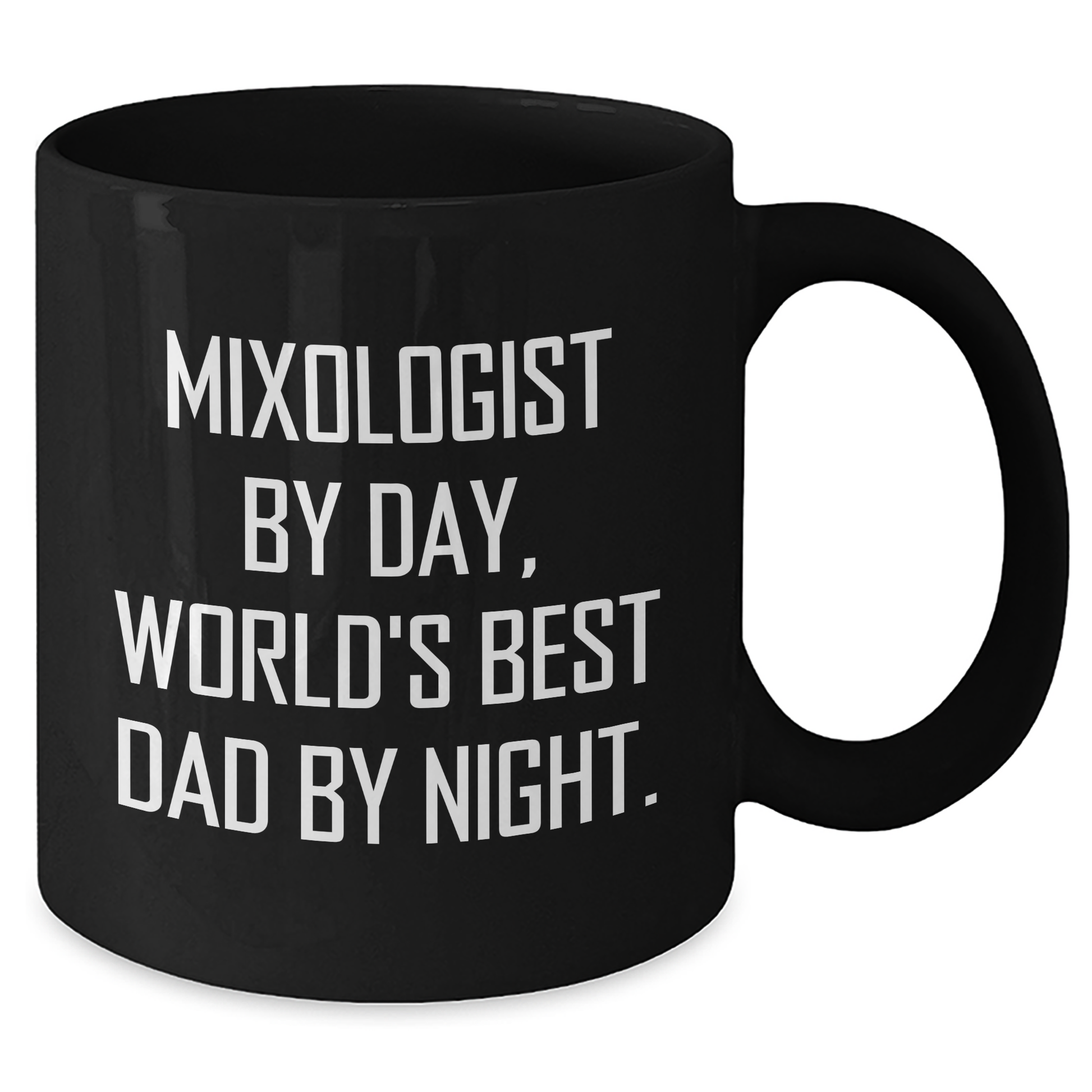 Mixologist Gifts by Day, World's Best Dad by Night Black Coffee Mug for Father's Day - Funny Quote - Additional