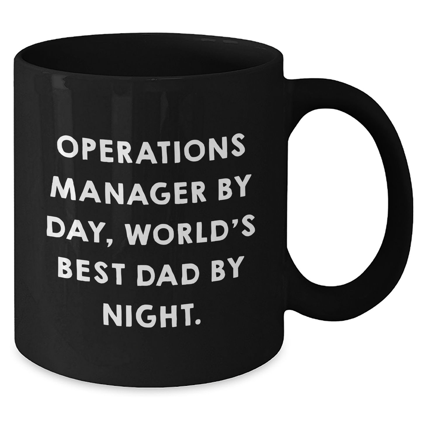 Operations Manager Gifts, Funny Black Coffee Mug - 'Operations Manager By Day, World's Best Dad By Night.' - Additional