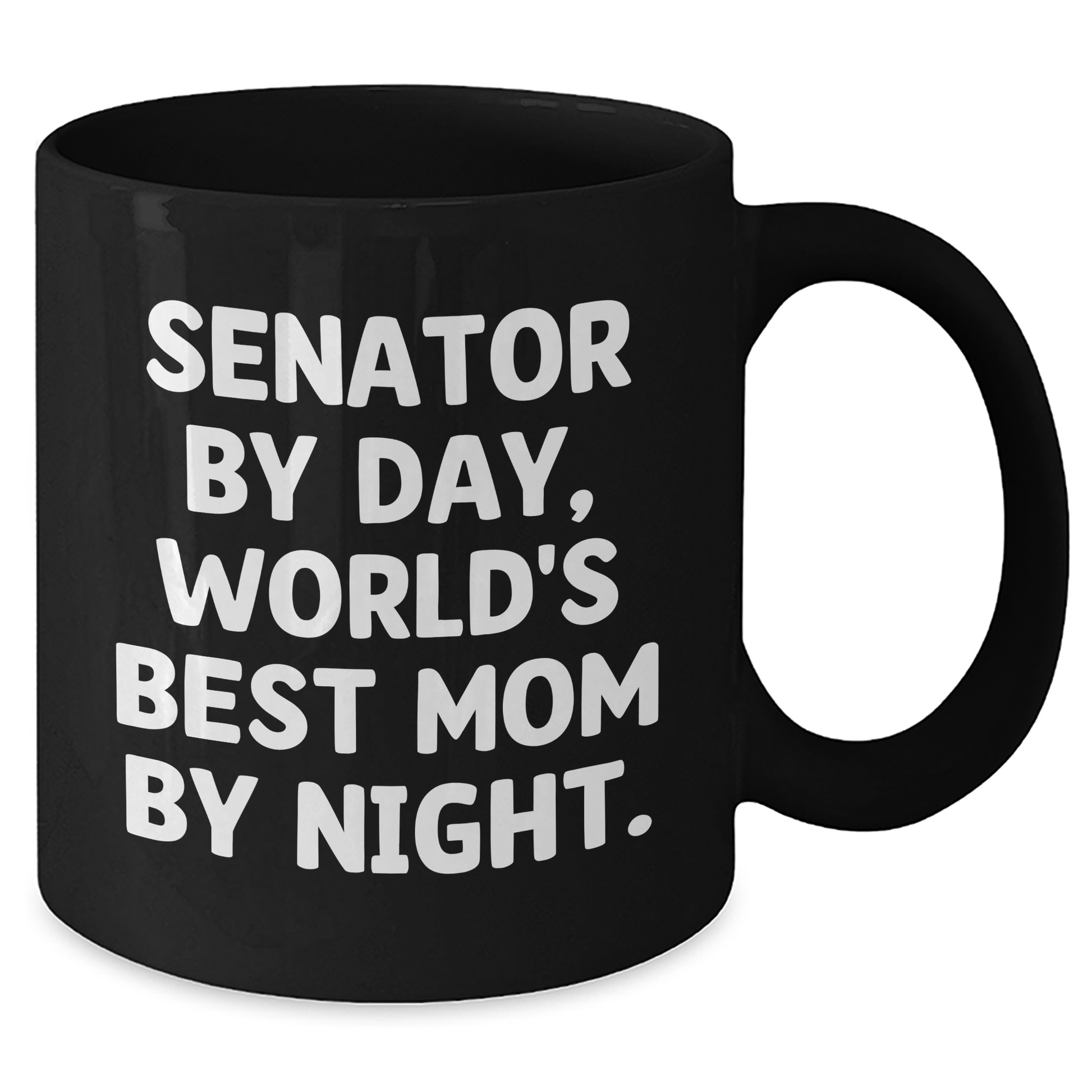 Senator Gifts from Men - Funny 'Senator By Day, World's Best Mom By Night.' Black Coffee Mug for Fathers Day - Additional