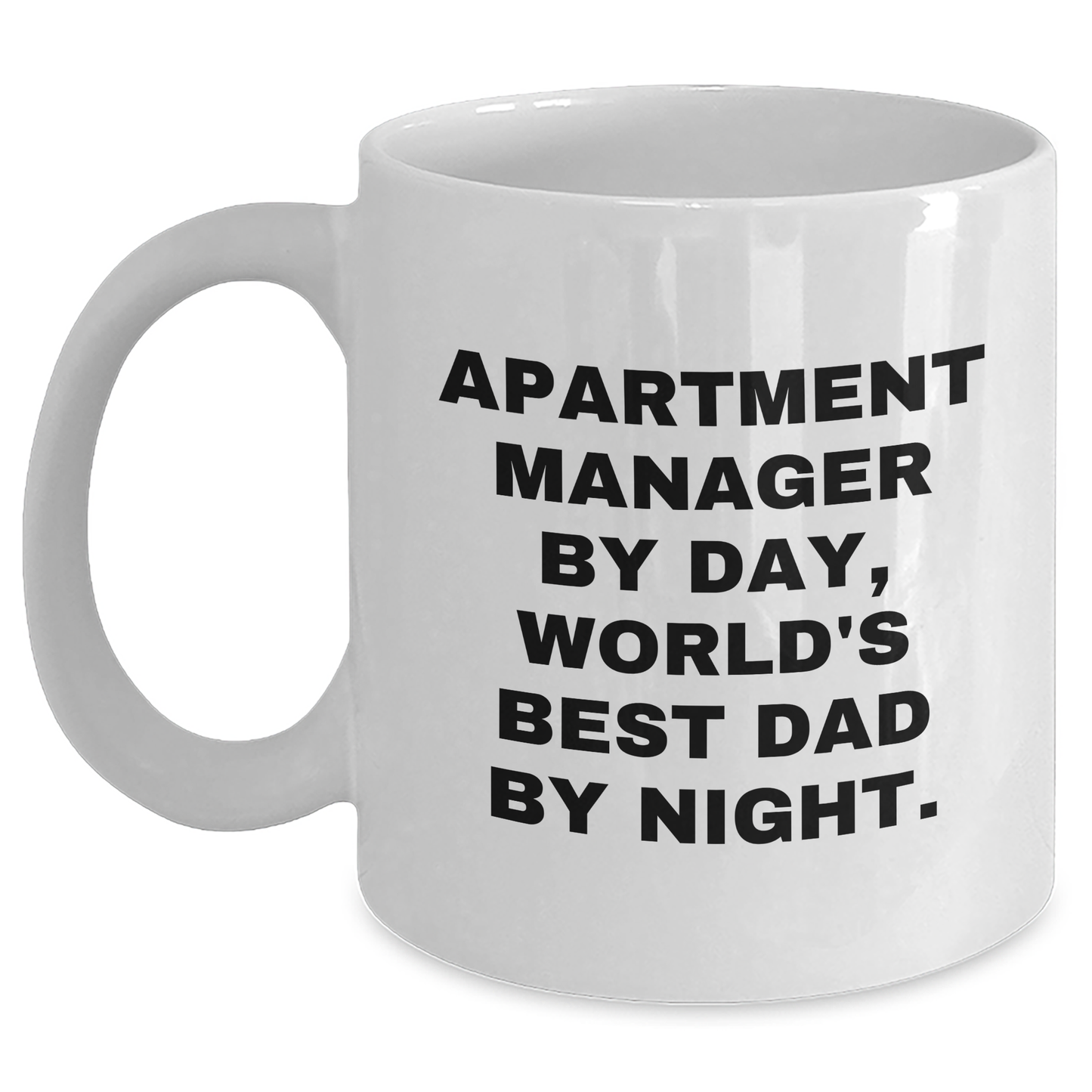 Funny Apartment Manager Gifts, White Coffee Mug for World's Best Dad, Father's Day Unique Gifts from Friends and Family - Main