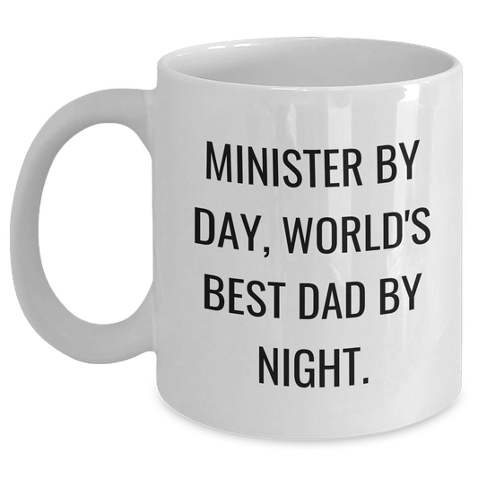 Minister Gifts, Funny White Coffee Mug, Father's Day Unique Gifts from Men to Minister - Main