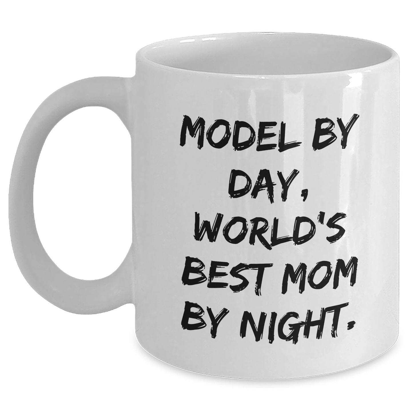 Model Gifts Funny White Coffee Mug For World's Best Mom By Day, Graduation Unique Gifts from Family - Main