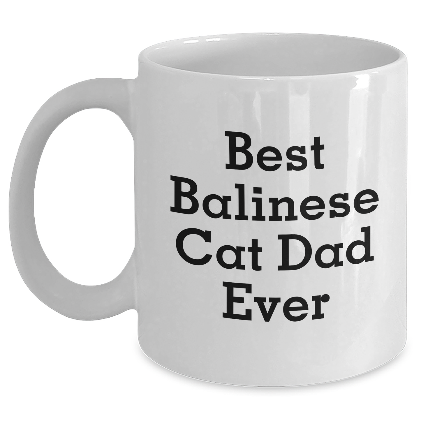Funny Balinese Cat Dad Gifts for Men on Father's Day, Best White Coffee Mug from Friends, 'Best Balinese Cat Dad Ever' Quote - Main