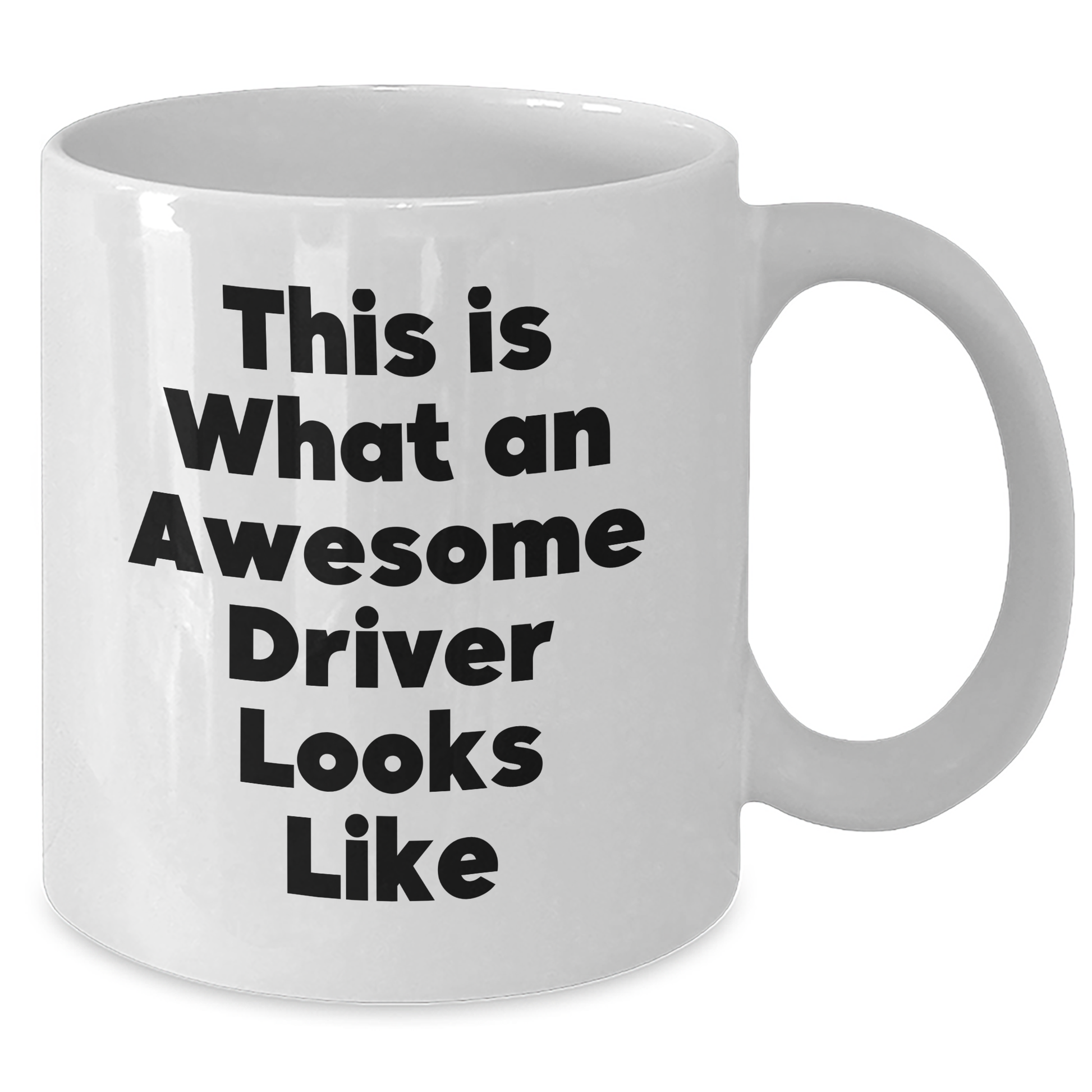 Funny Driver Gifts for Men, White Coffee Mug 'This Is What An Awesome Driver Looks Like' - Gifts from Friends, Unique Graduation Gifts for Him - Additional