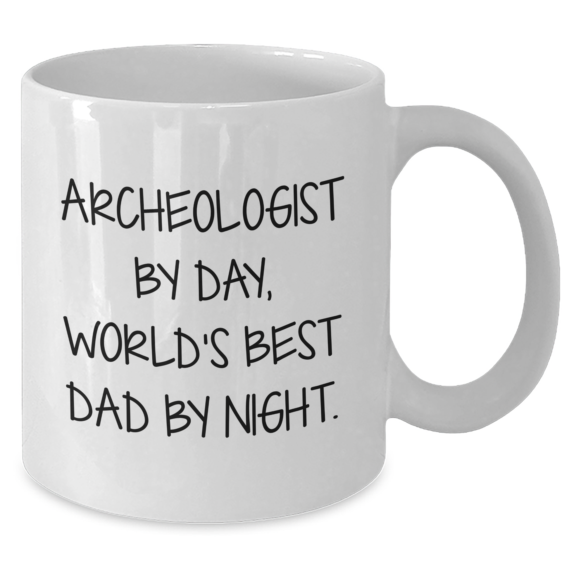 Archeologist Humor Funny Quote White Coffee Mug Gifts from Men to Archeologists by Day and World's Best Dad By Night - Additional