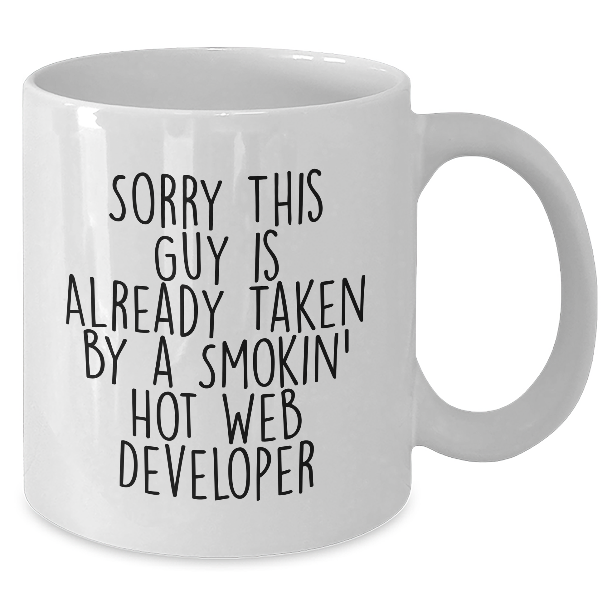 Funny Web Developer Gifts from Friends for Dad's Special Day - Sorry This Guy Is Already Taken By A Smokin' Hot Web Developer - White Coffee Mug - Additional